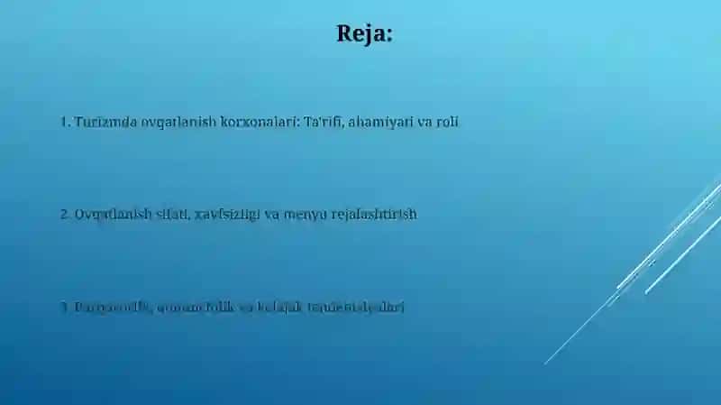 Turizmda ovqatlanish korxonalari 2
