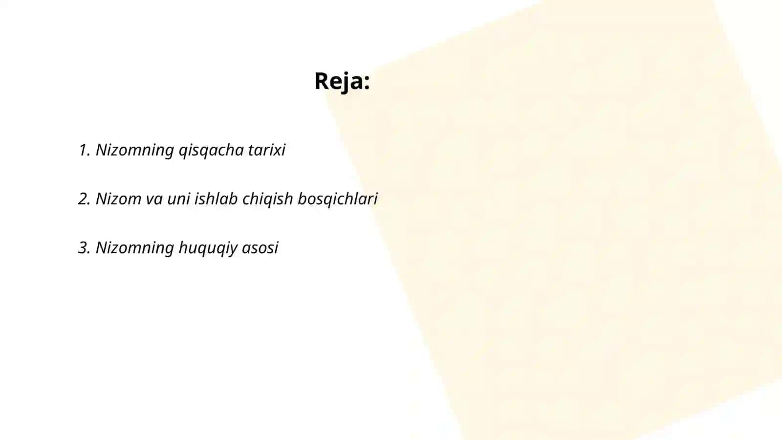 Nizomlar tarixi 2