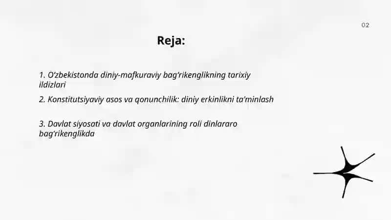 Oʻzbekiston Respublikasida dinlararo bagʻrikenglik va millatlararo munosabatlar va bagʻrikengligining shakllantirishi 2