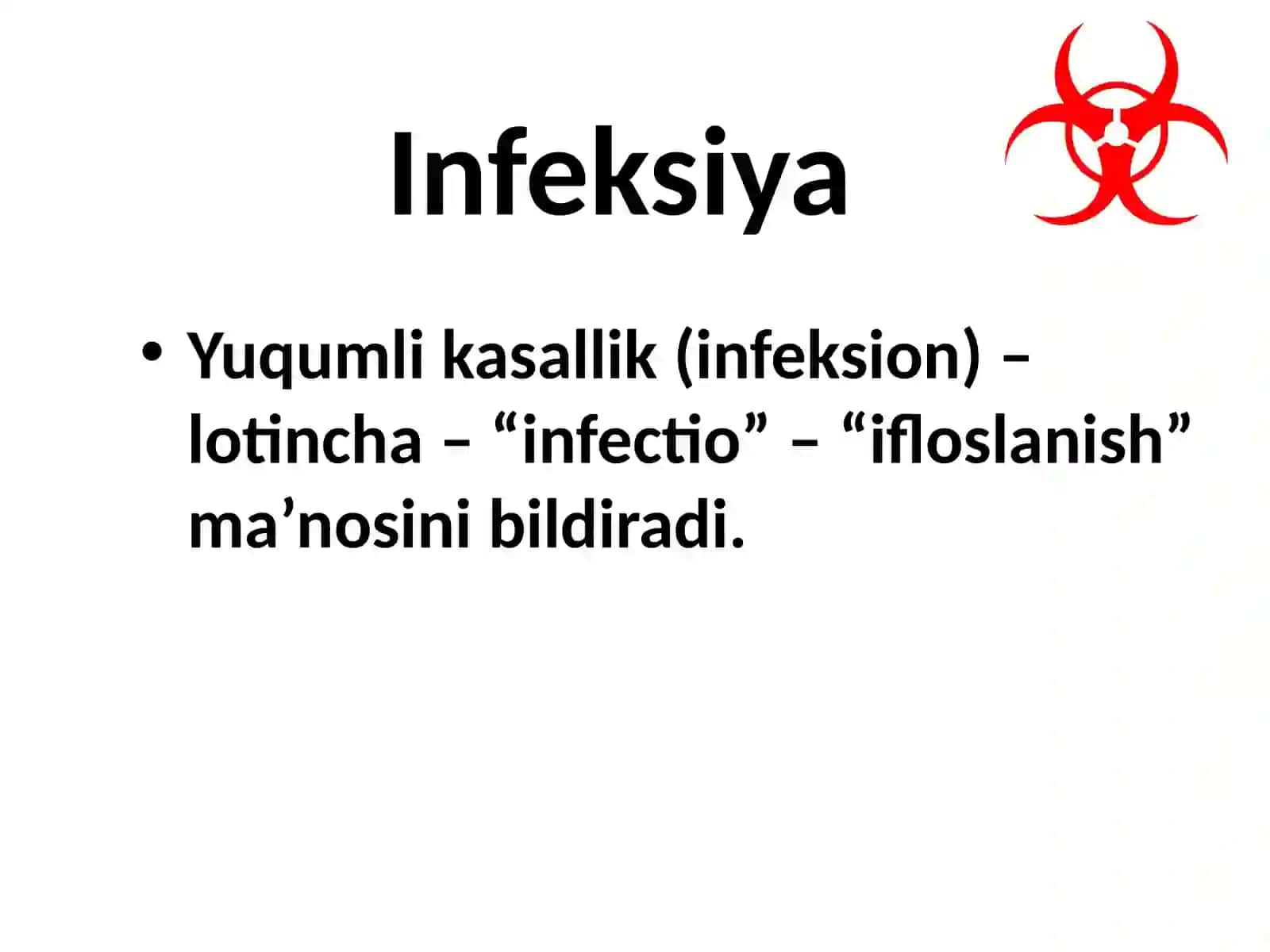 YUQUMLI KASALLIKLAR FANIGA KIRISH 2
