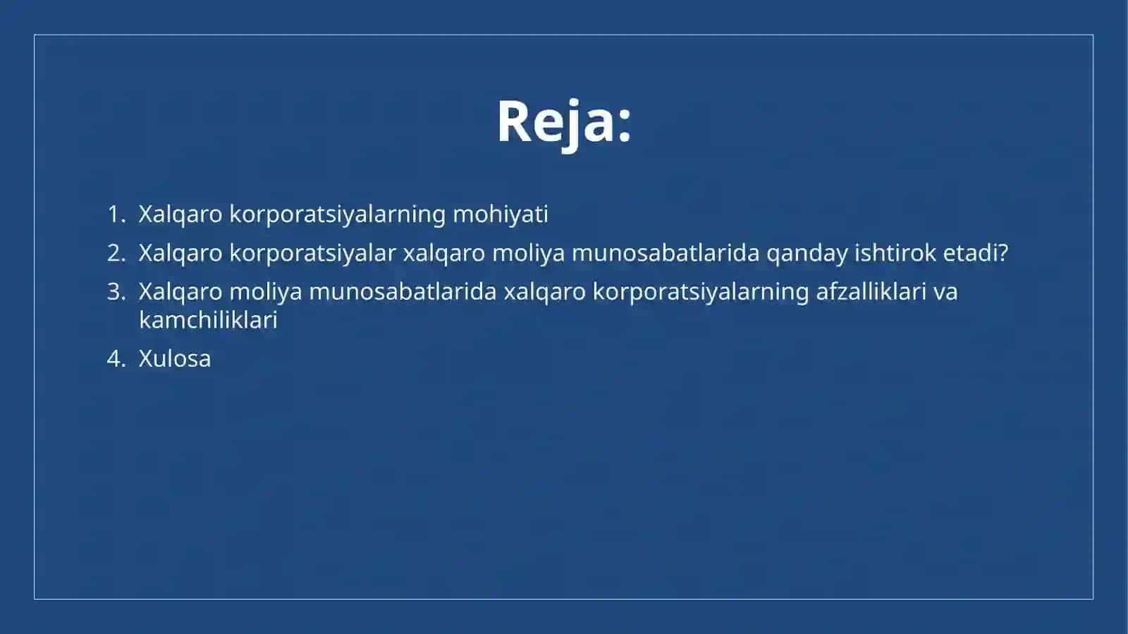 Xalqaro korporatsiyalar xalqaro moliya munosabatlari subyekti sifatida 2