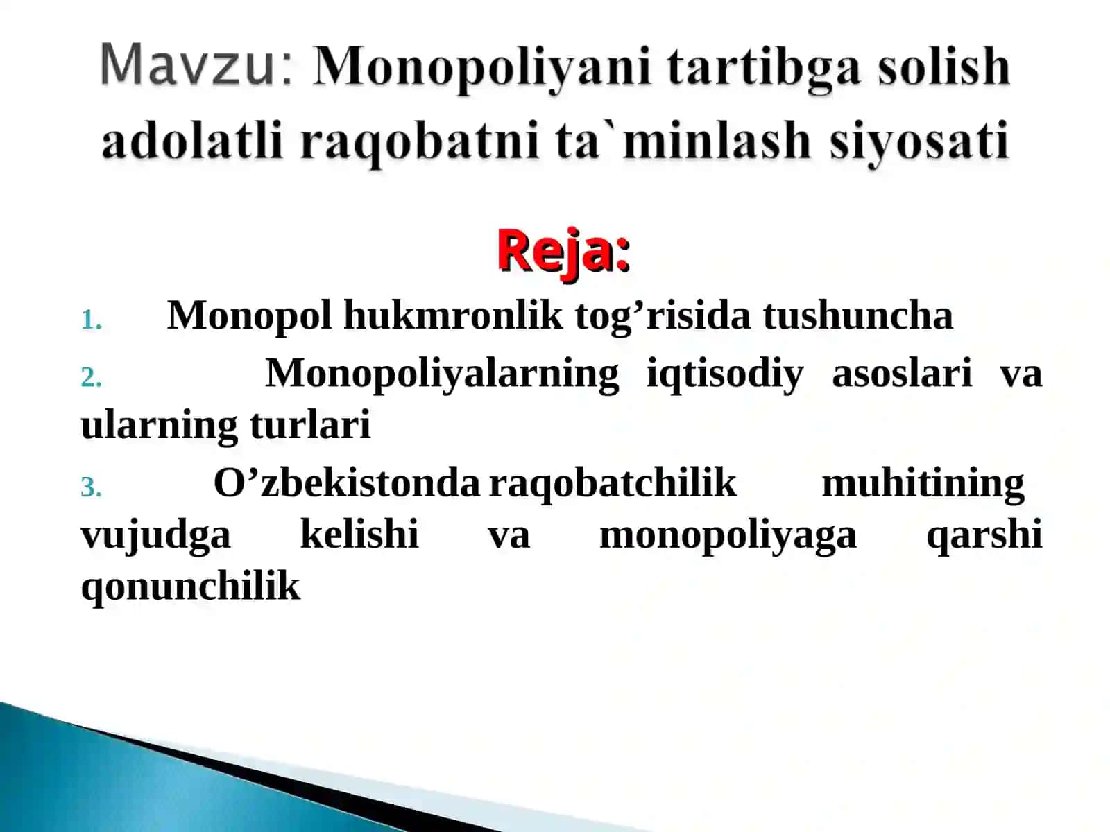 Monopol hukmronlik tog’risida tushuncha 2