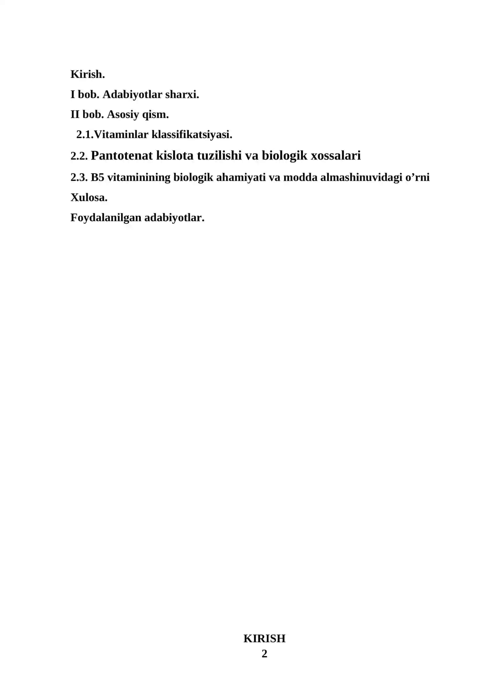PANTOTENAT KISLOTA, B5 VITAMIN 2