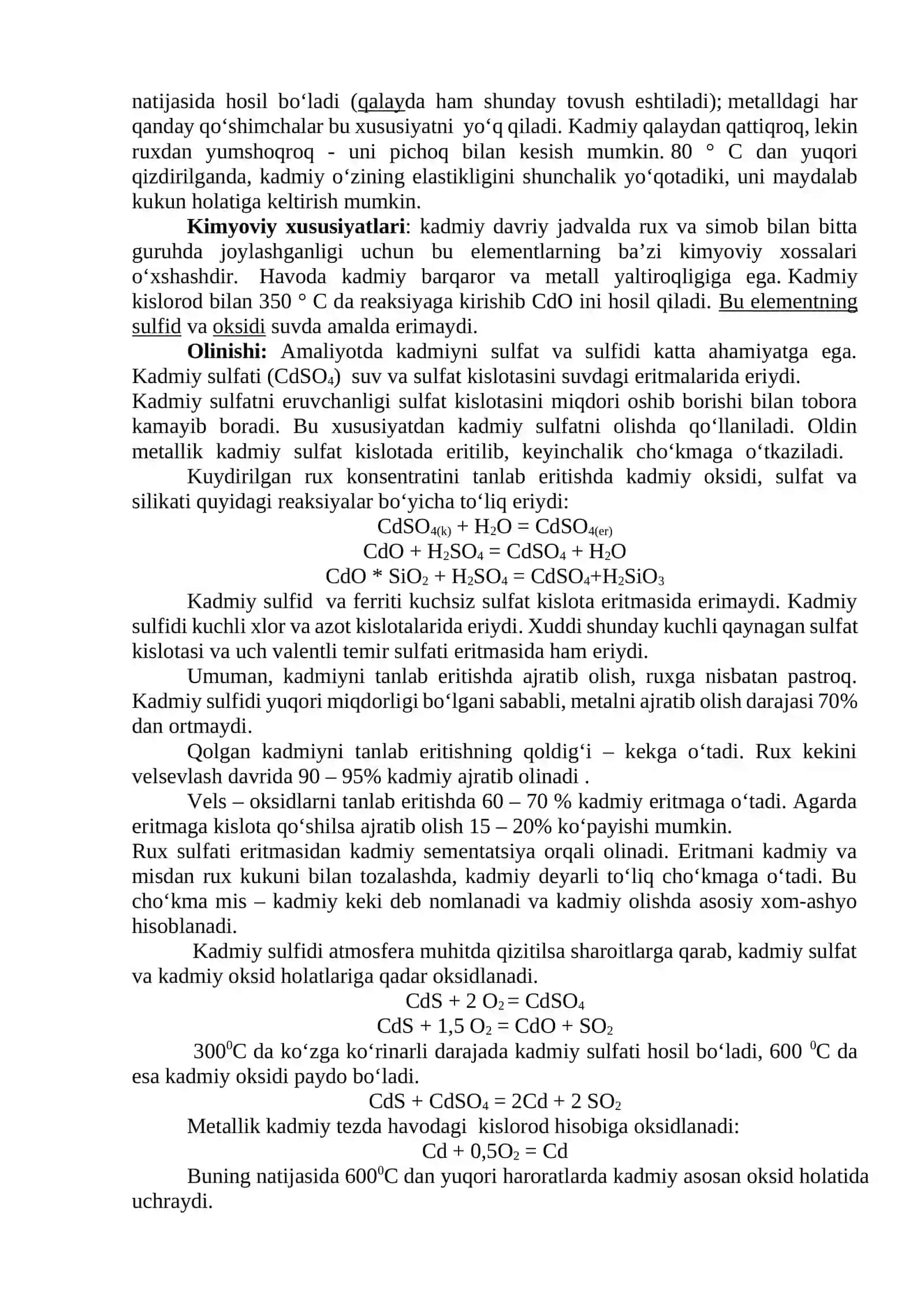 KADMIY METALLURGIYASI 2