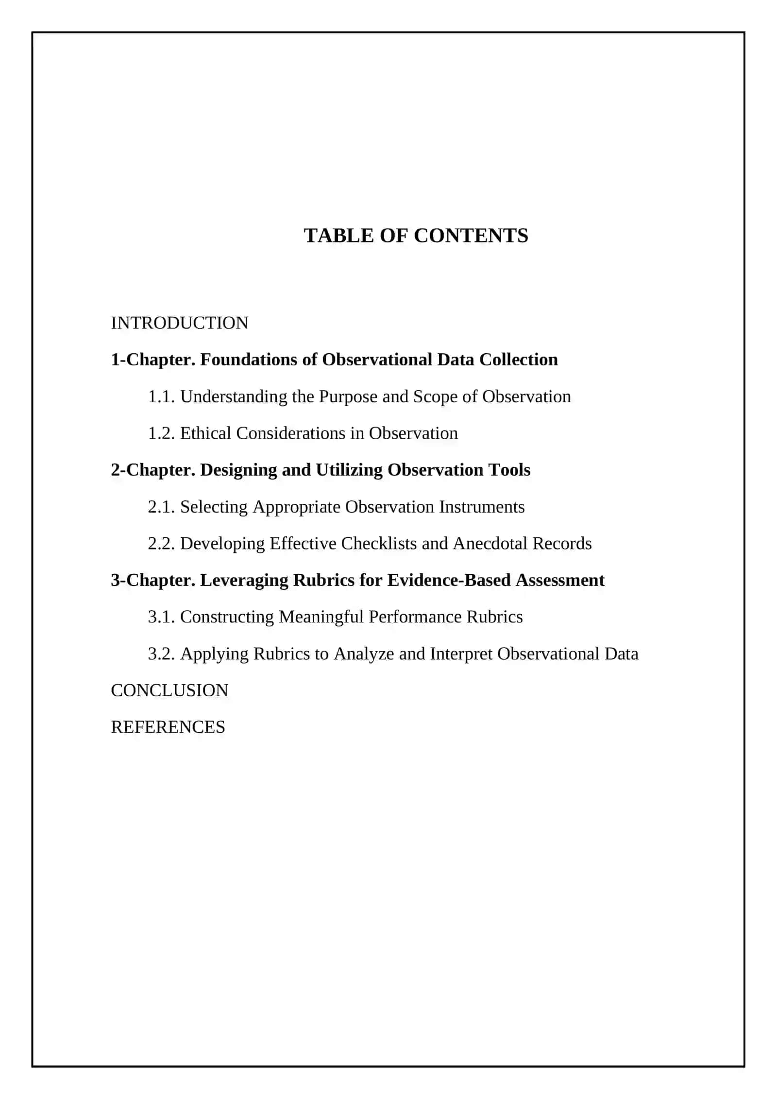 Course Work on Observation Tools and Rubrics 2
