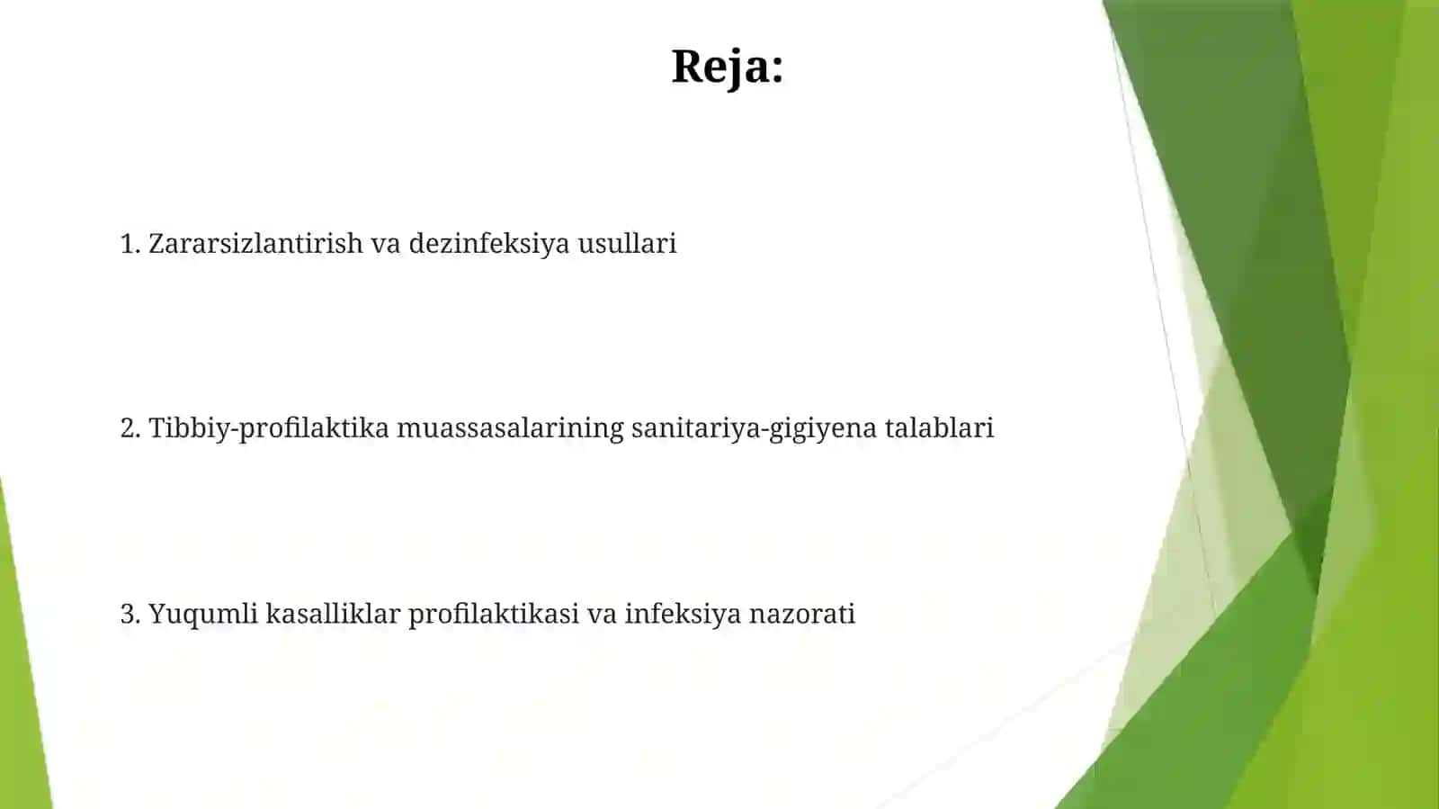 Davolash va profilaktik muassasalar gigiyenasi 2