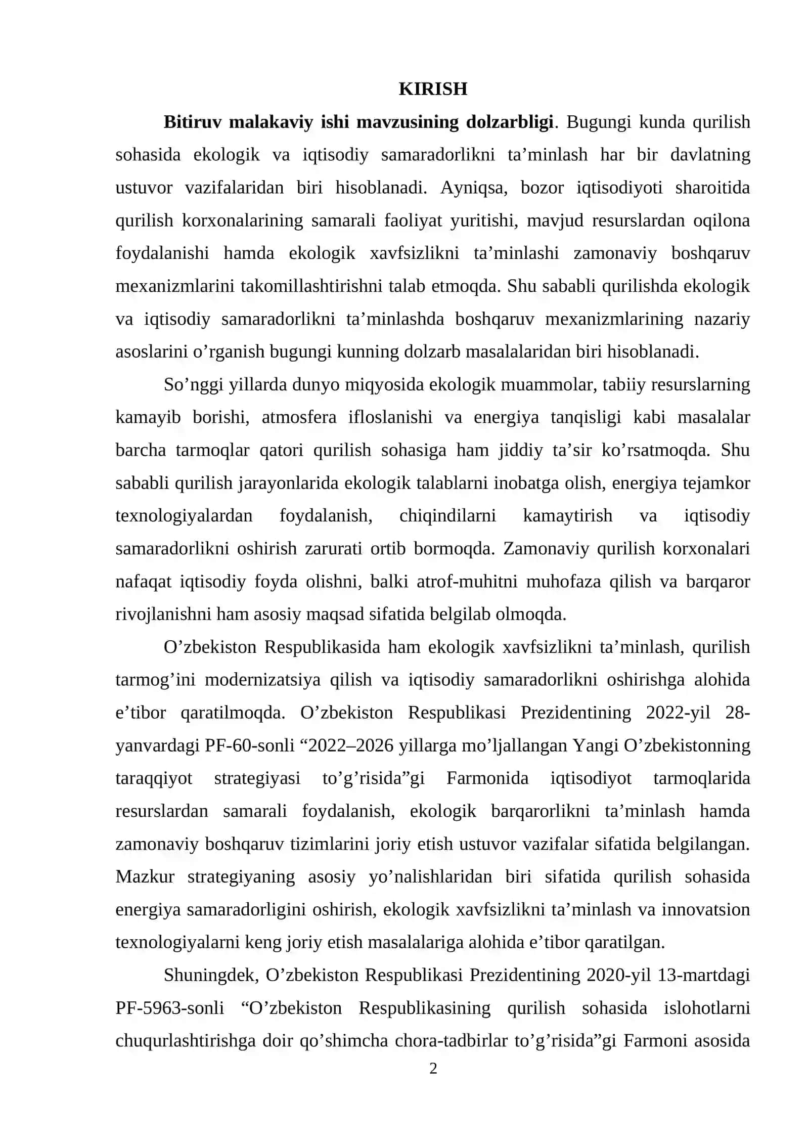 QURILISHDA EKOLOGIK VA IQTISODIY BOSHQARUV 2