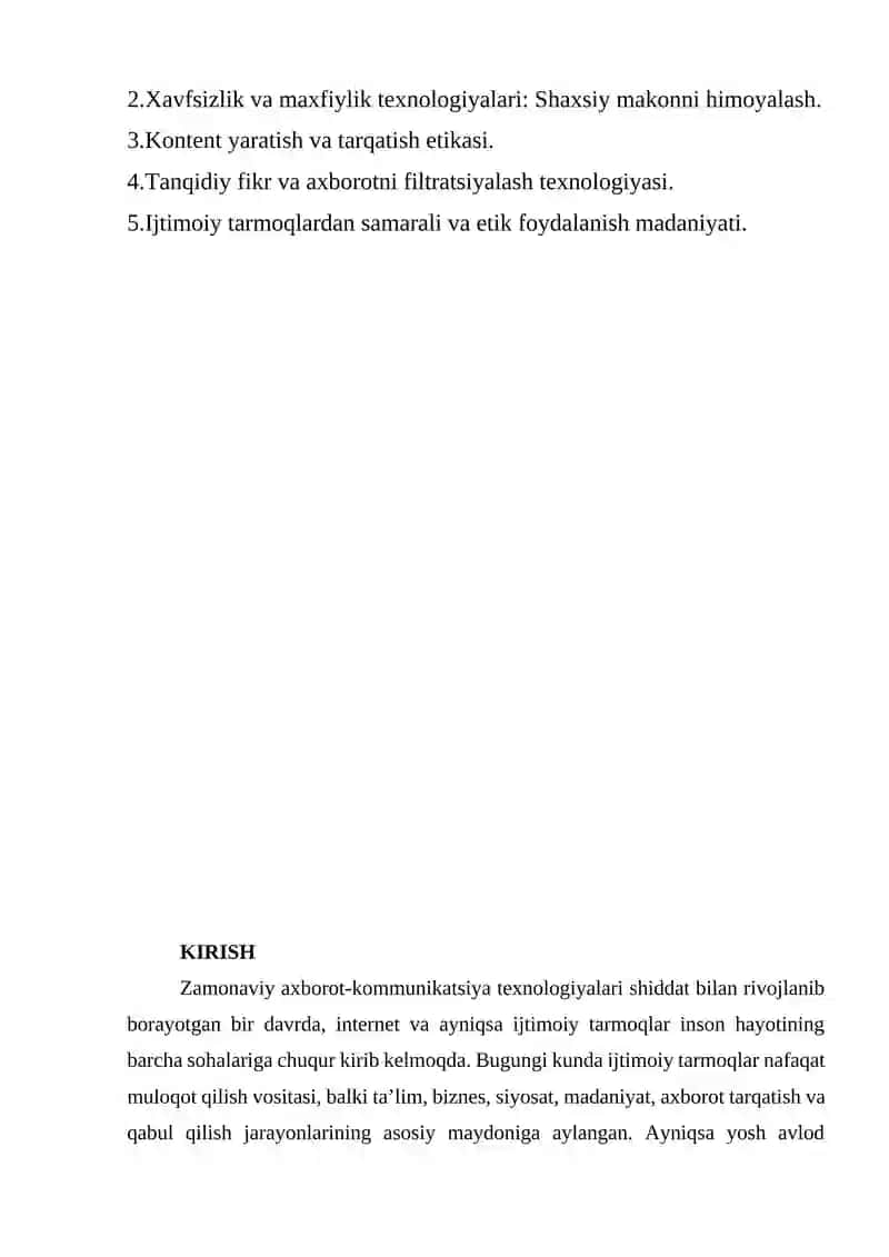 Ijtimoiy Tarmoqlardan Foydalanish Texnologiyasi va Etikasi 2