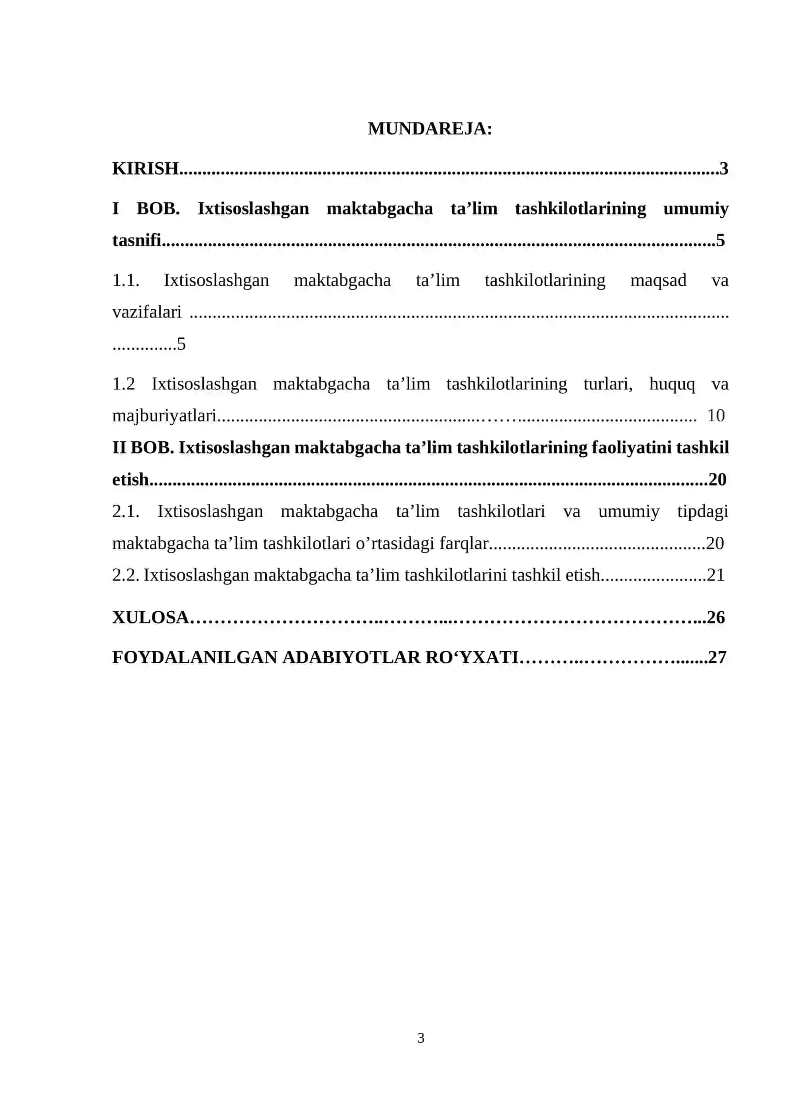 MAKTABGACHA PEDAGOGIKA FANIDAN TAYYORLAGAN KURS ISHI 2