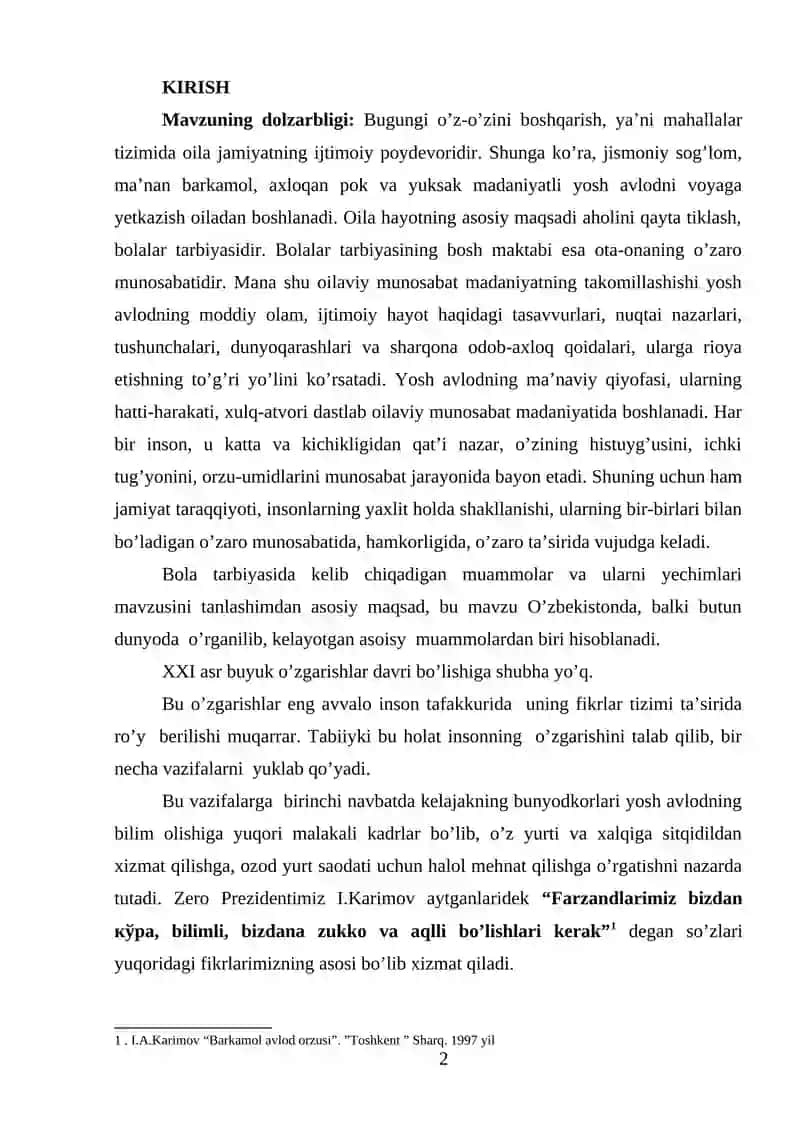 O‘QUVCHILARNING O‘Z - O‘ZINI BOSHQARISHDA TARBIYAVIY MULKCHILIK SHAROITLARI 2