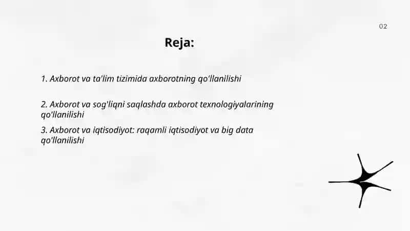 Axborot va uning turli sohalarda qo'llanilishi 2
