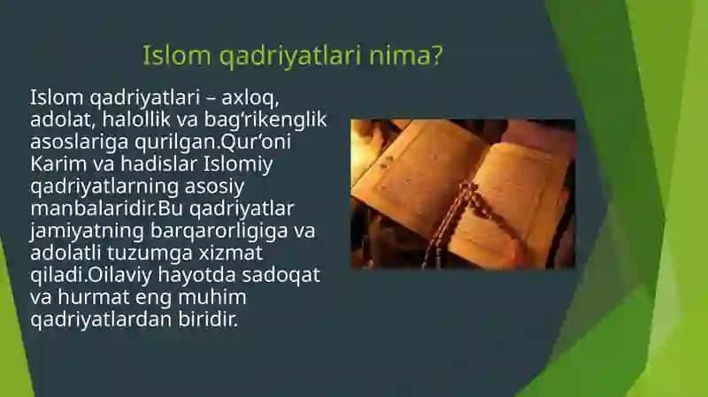 Islom qadryatlari 2