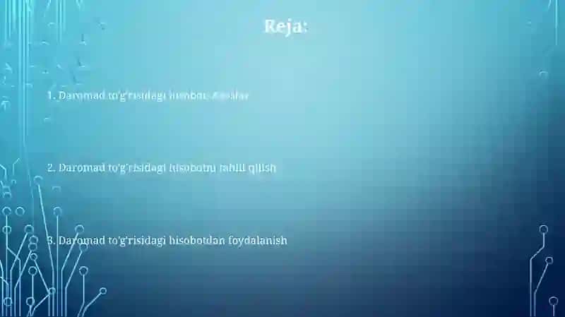 Daromad to'g'risidagi hisobot 2