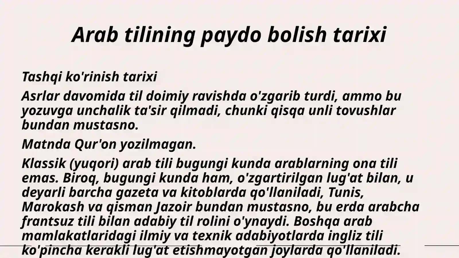 Arabtiliboyich amalumotlar 2