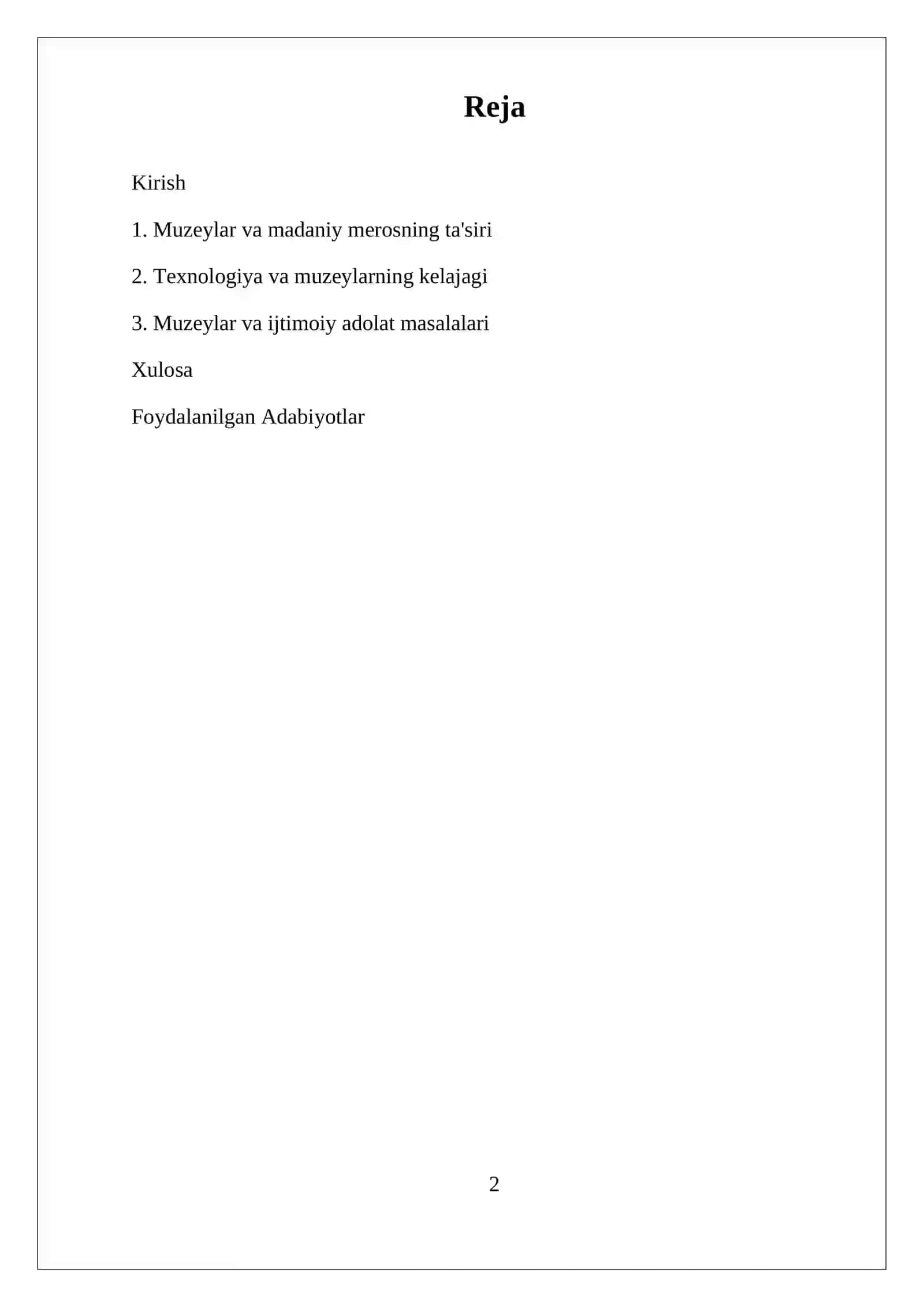 Muzeylar OʻTMISH VA KELAJAK ORASIDAGI KOPRIK 2
