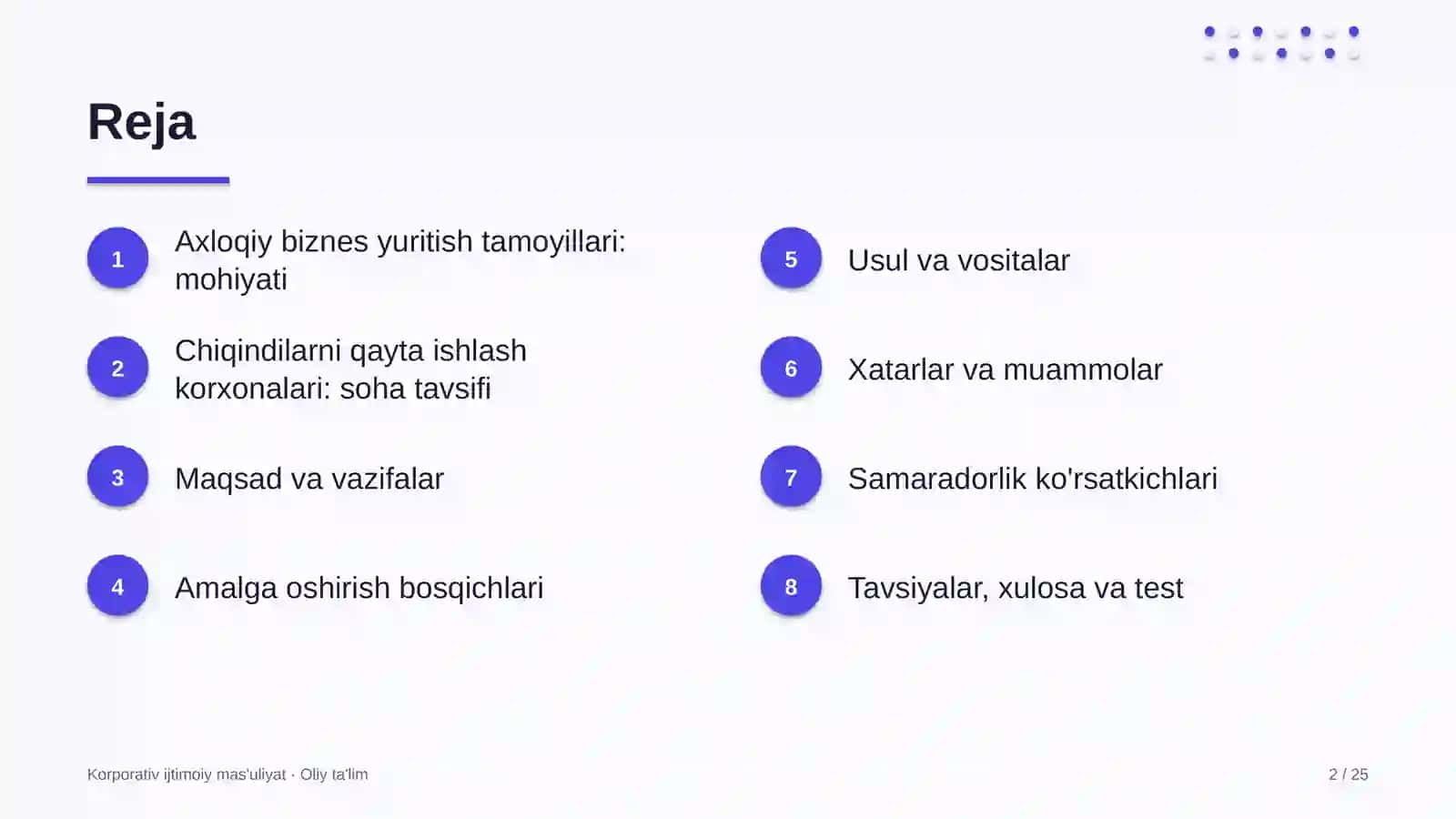 Korporativ ijtimoiy mas'uliyat · Oliy ta'lim 2