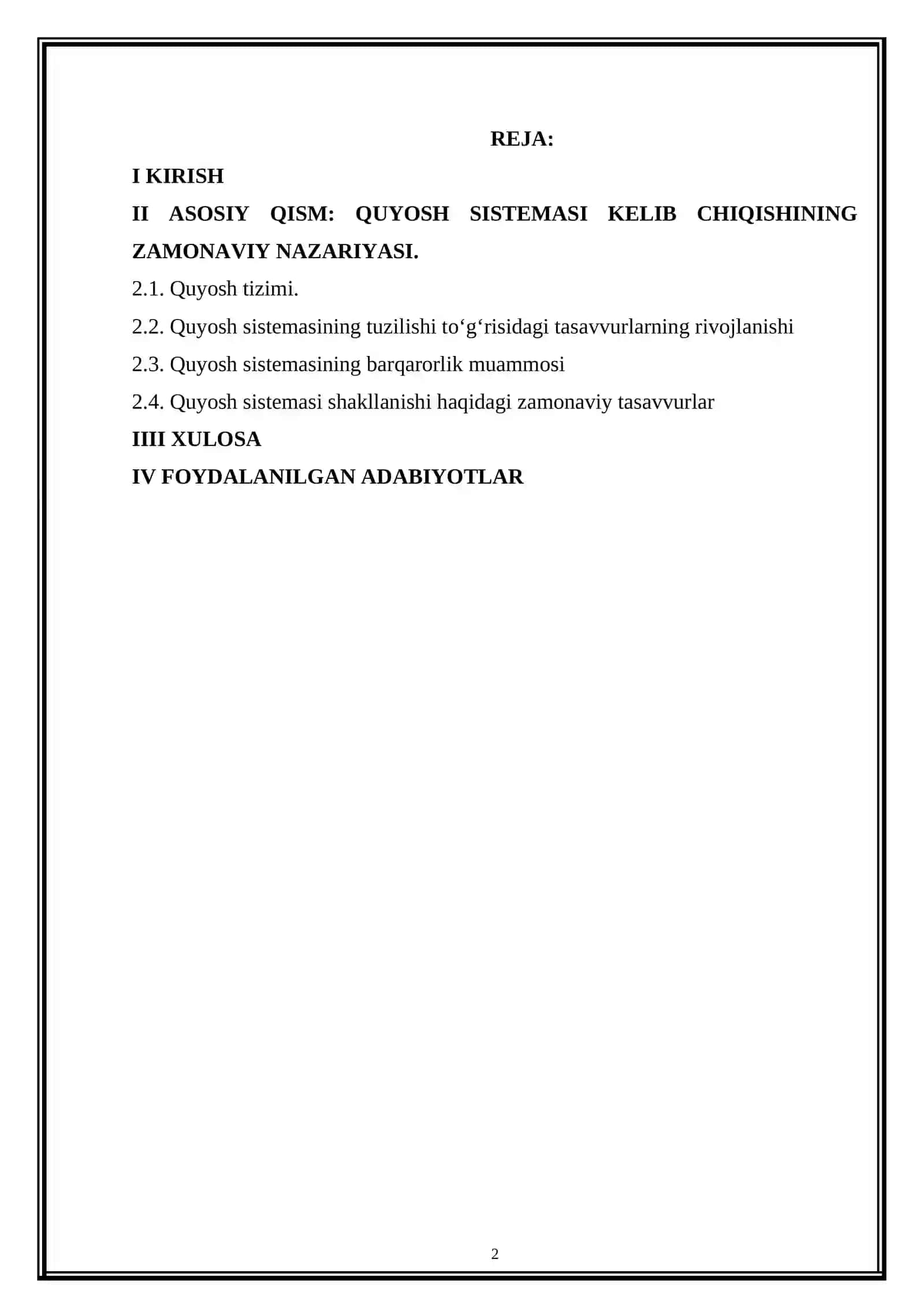 QUYOSH SISTEMASI KELIB CHIQISHINING ZAMONAVIY NAZARIYASI 2