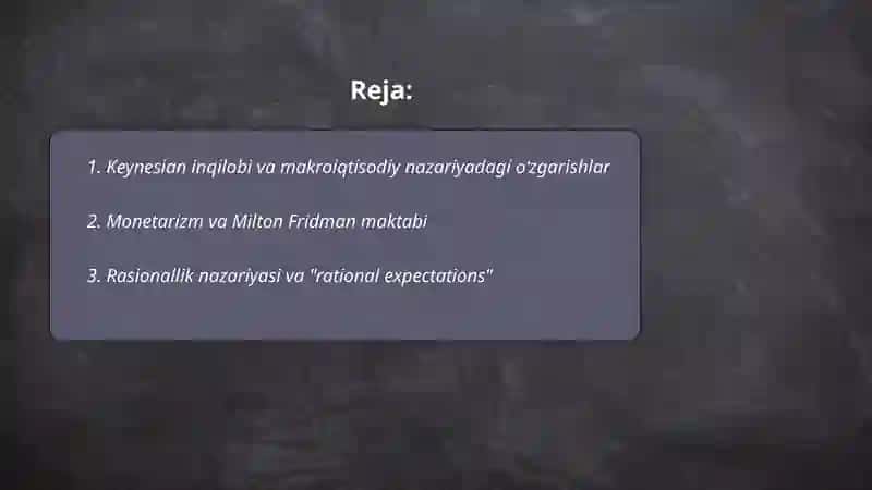Xozirgi zamon iqtisodiy qarashlari evolutsiyasi 2