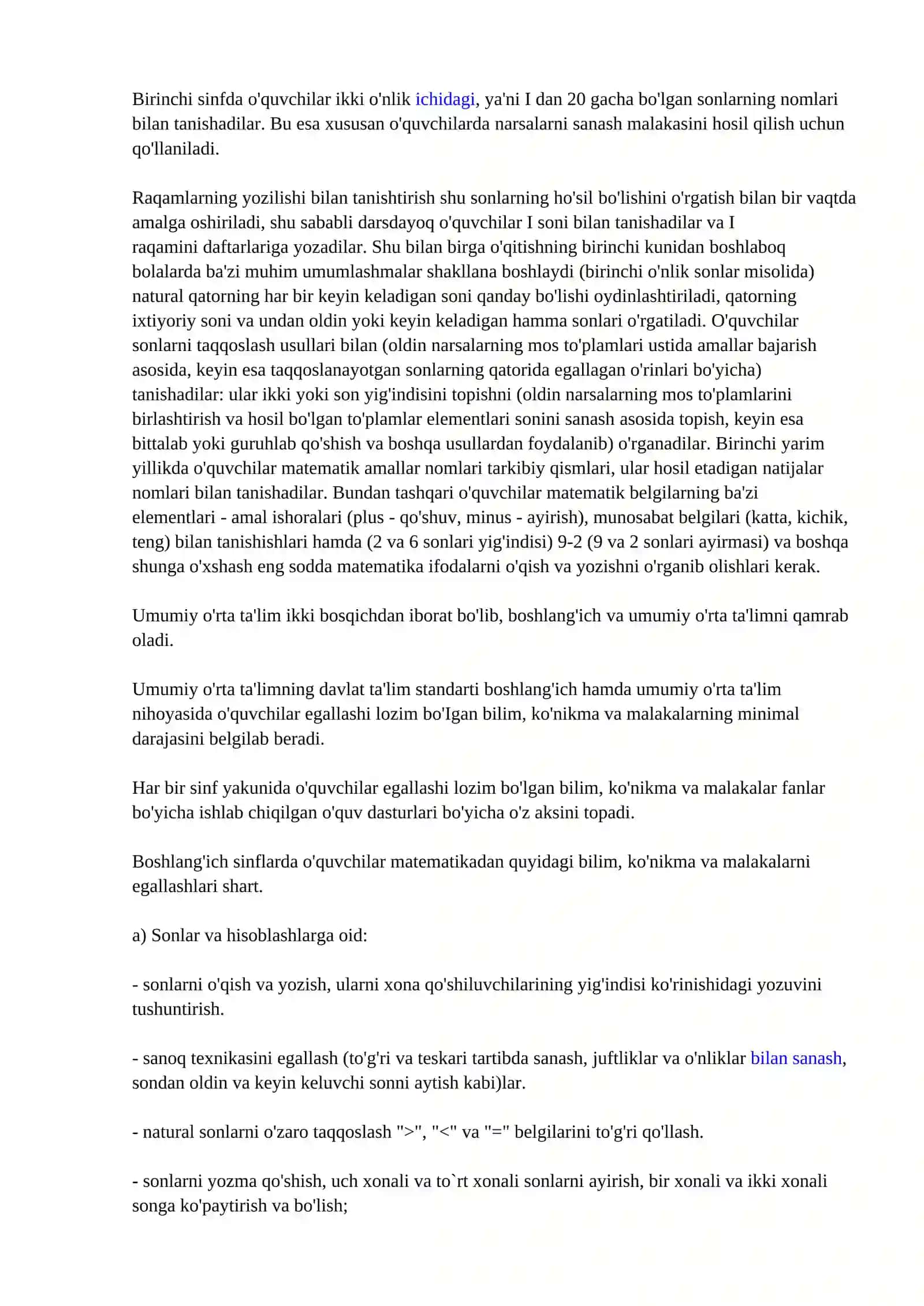 OG‘ZAKI VA YOZMA HISOBLASHGA DOIR DIDAKTIK (O‘YINLAR) TOPSHIRIQLAR TO‘PLAMI 2