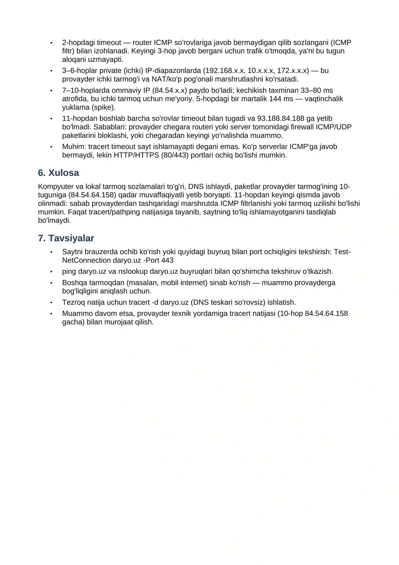 Tracert va Pathping Yordamida Tarmoq Diagnostikasi 2