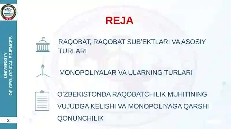 RAQOBAT VA MONOPOLIYA. NARXNING MOHIYATI VA SHAKLLANISH XUSUSIYATLARI 2