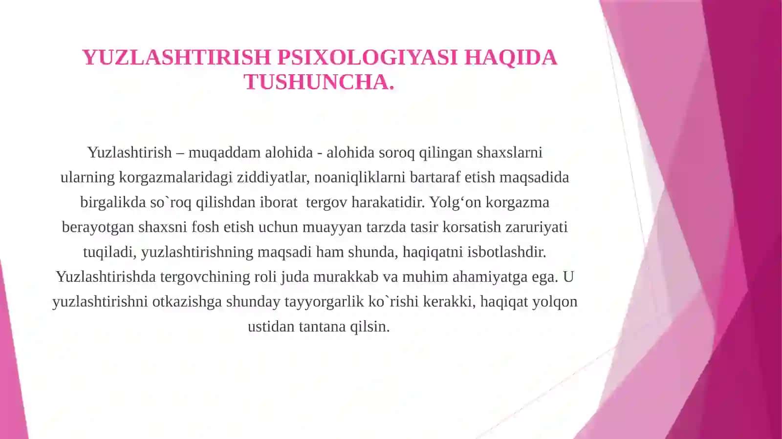 YUZLASHTIRISH JARAYONIDA VUJUDGA KELGAN NIZOLI VAZIYATLAR, ULARDAN FOYDALANISH VA BU HOLATNI TARTIBGA SOLISH (STRESS, AGRESSIYA, DEPRESSIYA, FRUSTRATSIYA, AFFEKT) 2