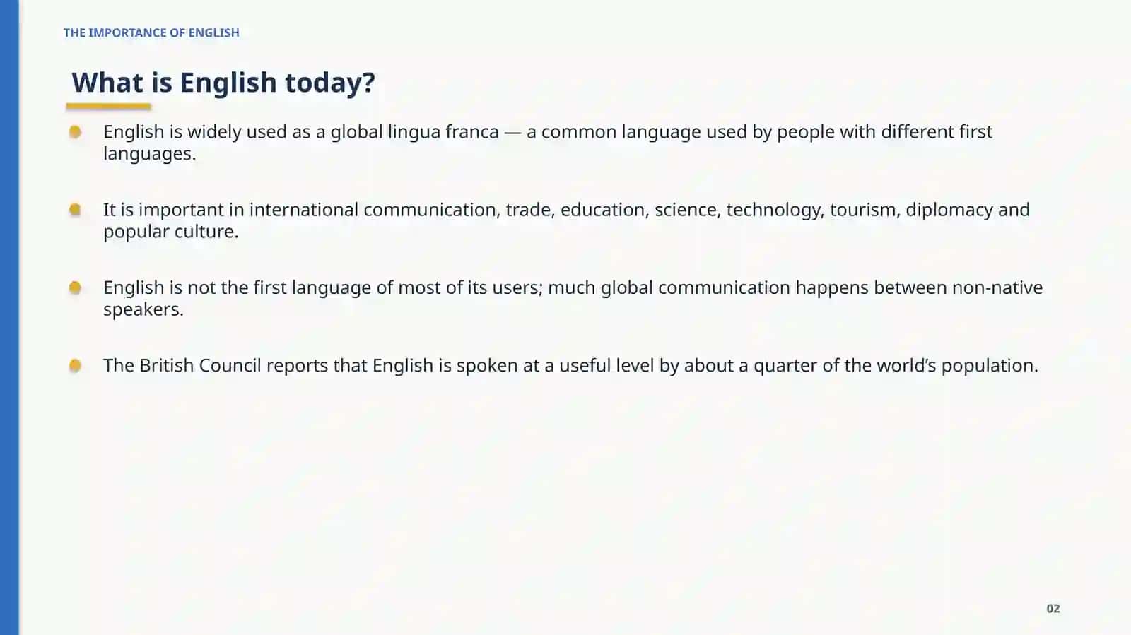 THE IMPORTANCE OF ENGLISH 2