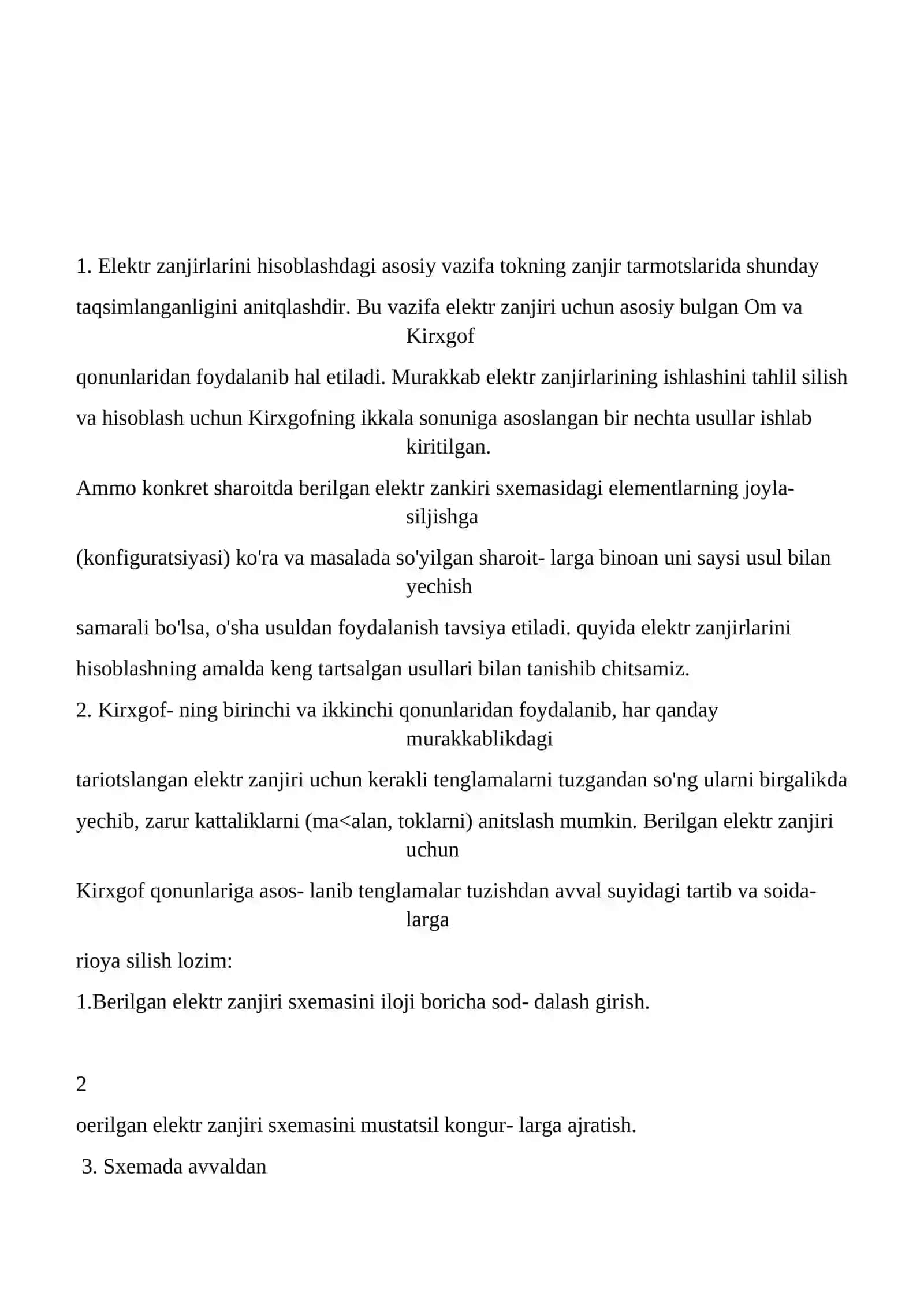 ELEKTR ZANJIRLARINI HISOBLASH USULLARI 2
