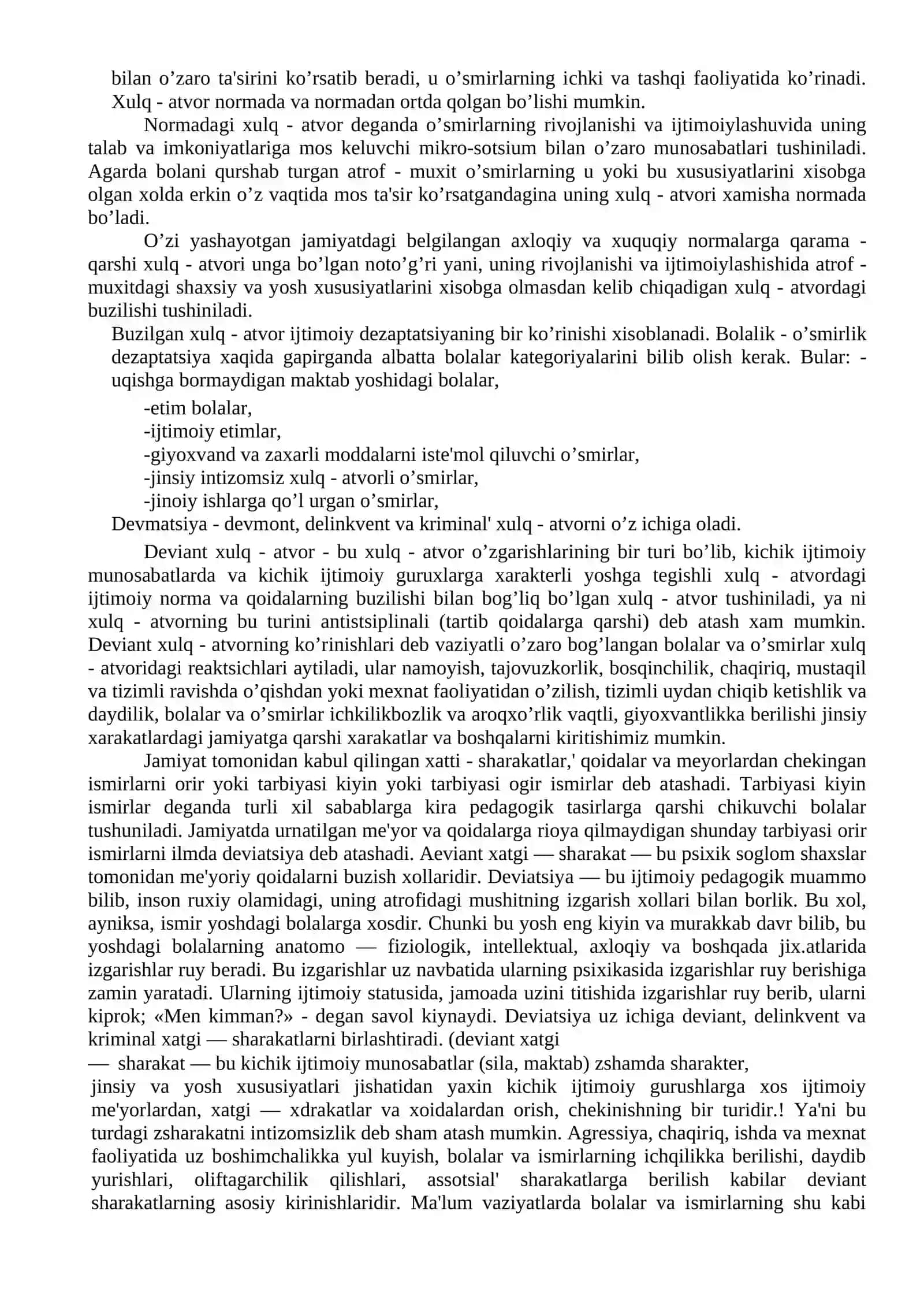 Deviant xulq - ijtimoiy-pedagogik muammosifatida 2