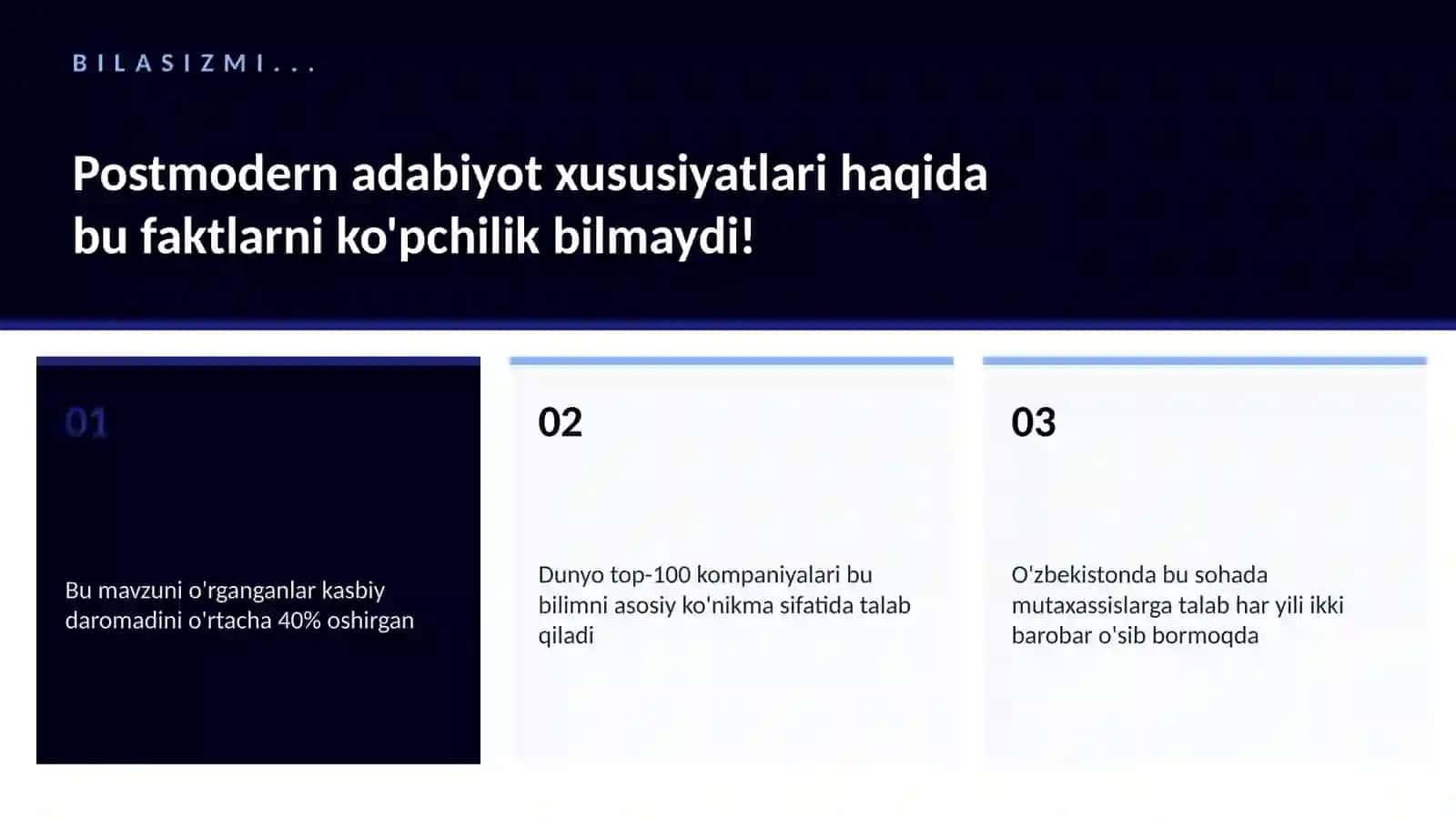 Postmodern adabiyot xususiyatlari 2