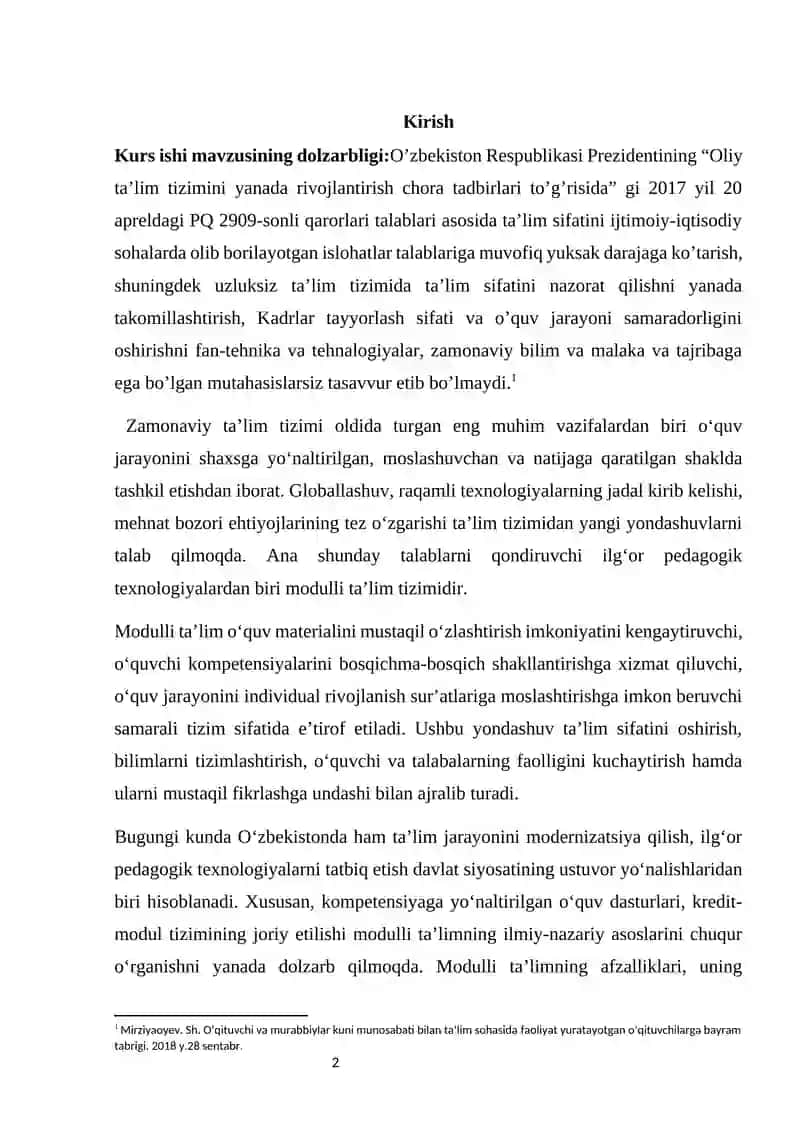 Modulli ta'limning nazariy-metodologik asoslari 2