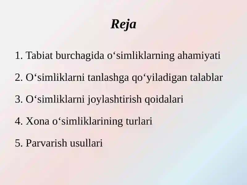 Turli yosh guruhlarida tabiat burchaklarini tashkil etishga tavsiya etiladigan o‘simliklar  va hayvonlar 2