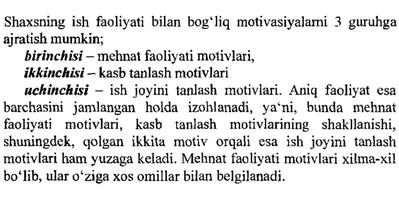 MUVAFFAQIYATLI KASBIY FAOLIYATMOTIVATSIYASI 2