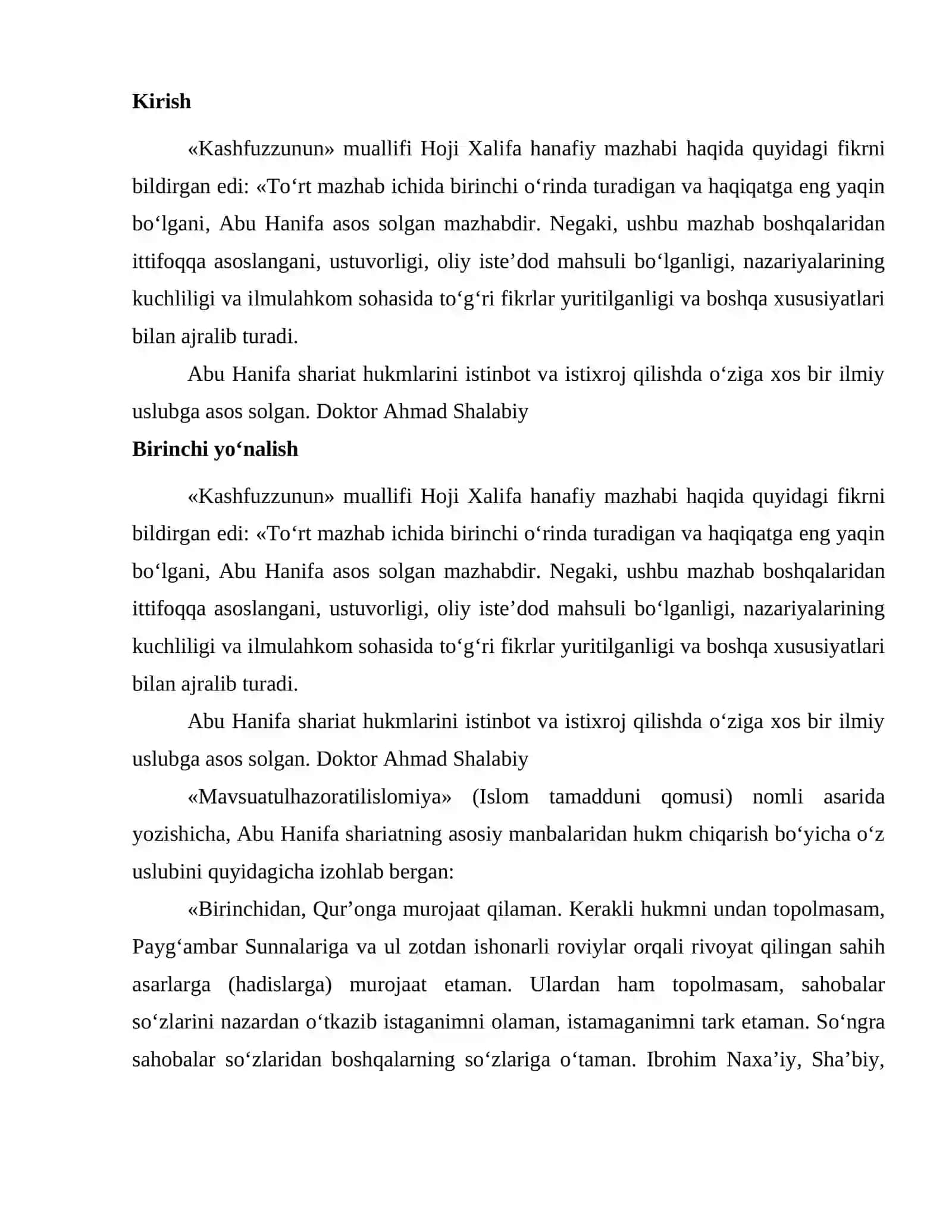 Hanafiy mazhabining yuzaga kelishi va shakllanishi 2