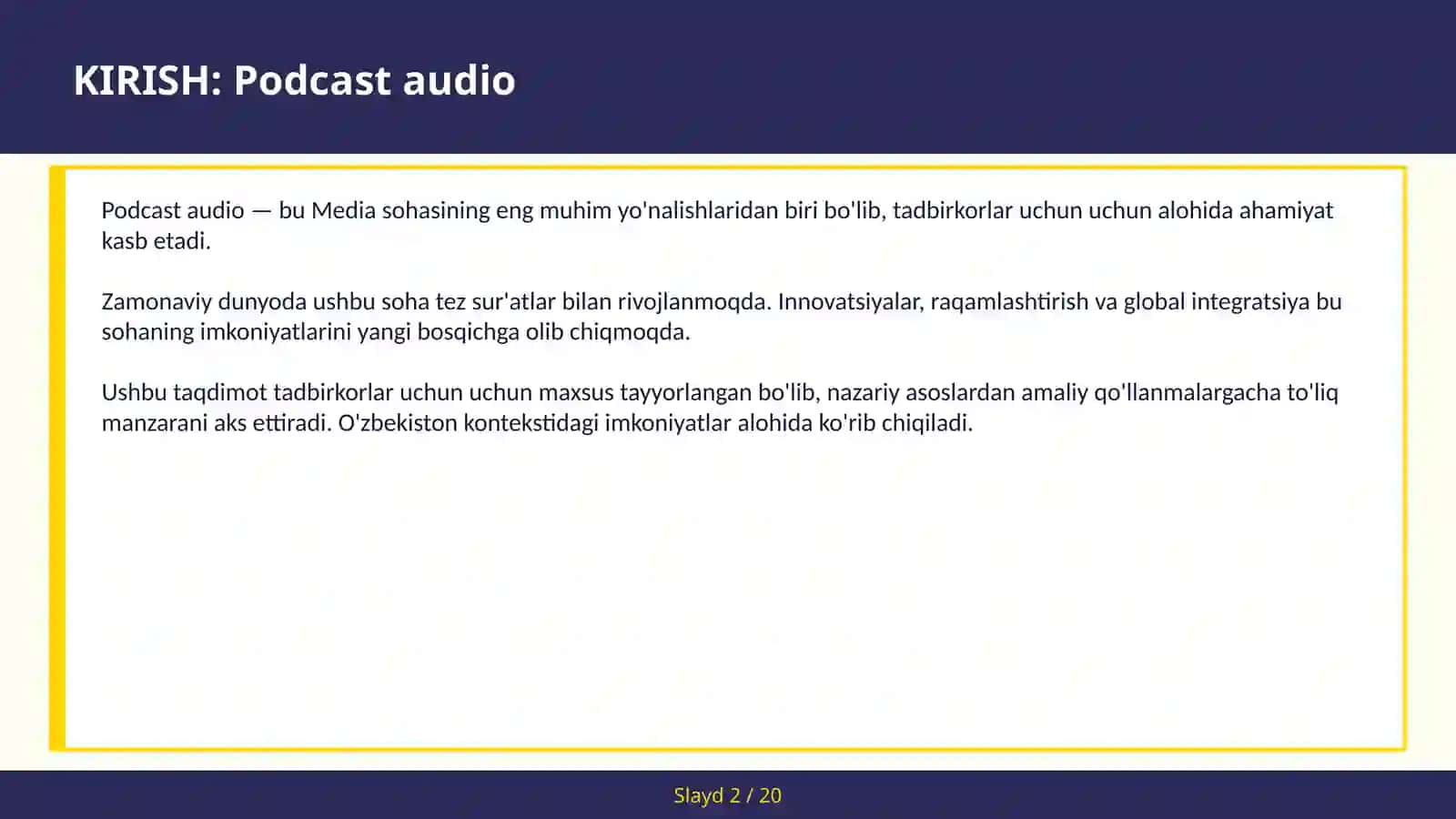 Podcast audio 2