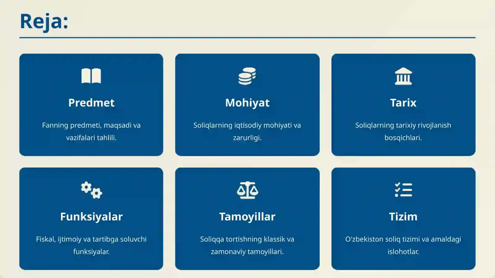 Soliqlar va soliqqa tortish faniga kirish 2