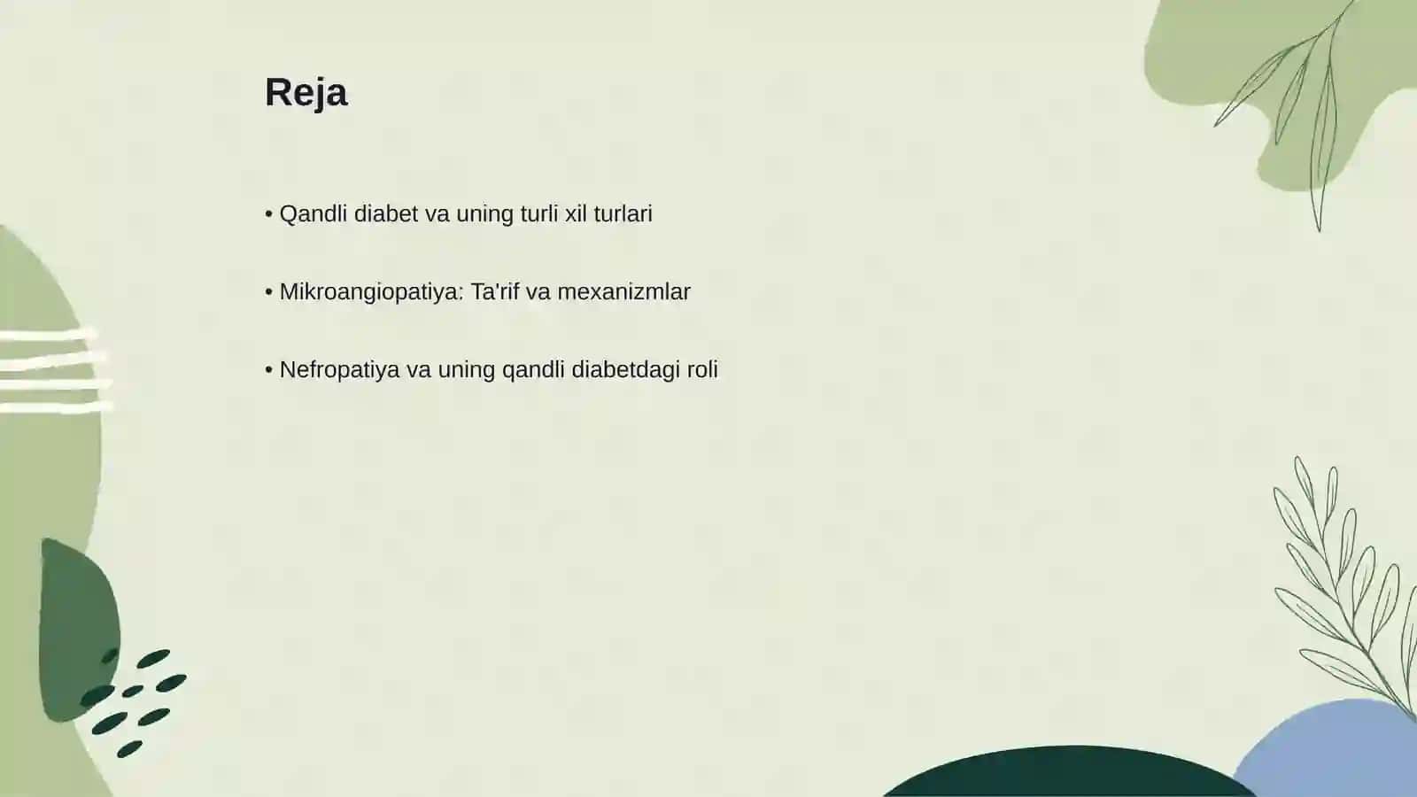Qandli diabetning mikroangiopatiya nefropatiya turi 2