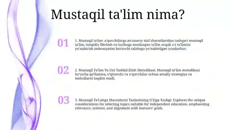 Mustaqil Ta'Lim Va Uni Tashkil Etish Metodikasi 2
