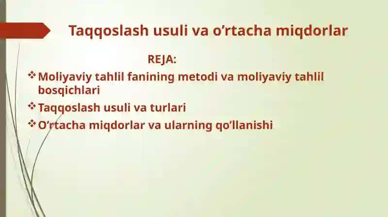 Moliyaviy tahlil fanining metodlari va bosqichlari 2