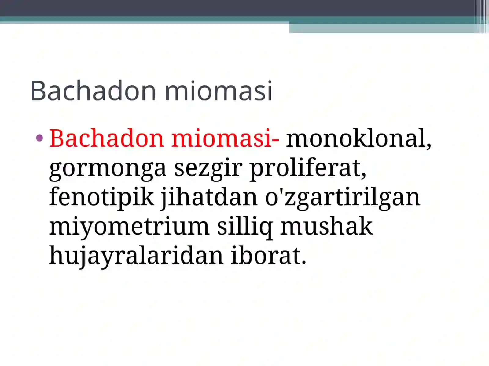Bachadon miomasi 2