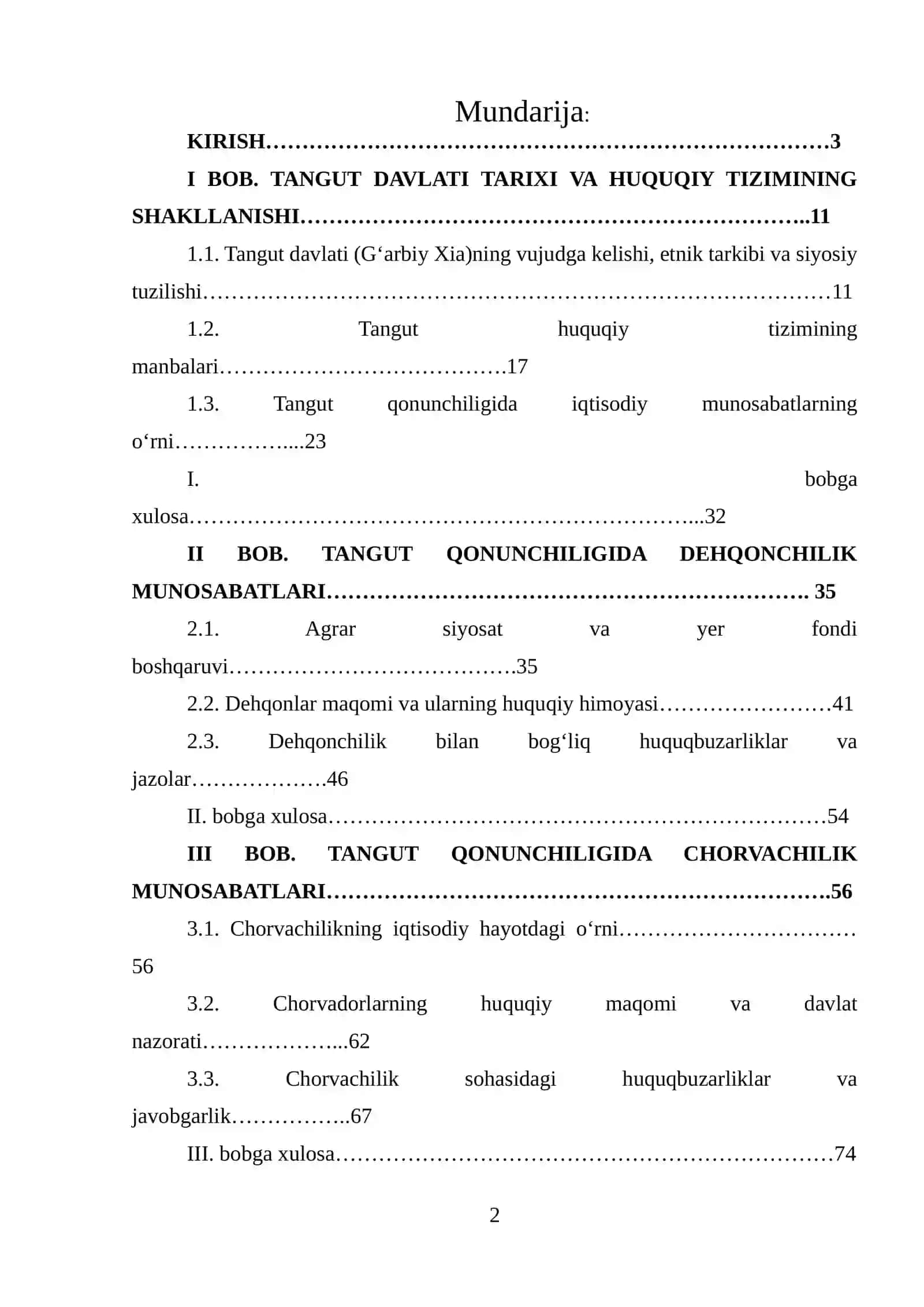 TANGUT DAVLATI QONUNLARIDA DEHQONCHILIK VA CHORVACHILIK XO’JALIGI TARAQQIYOTI MASALALARI 2