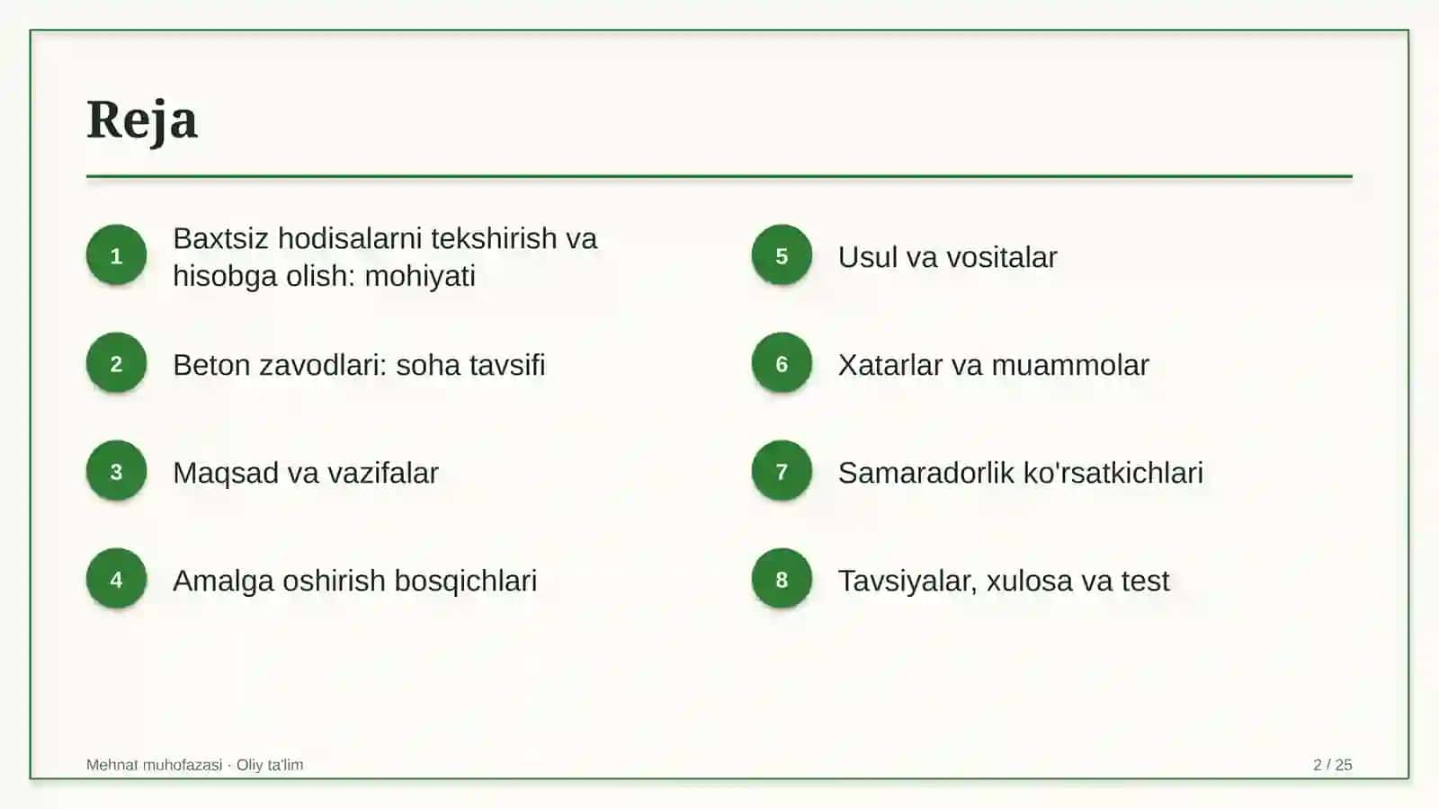beton zavodlarida baxtsiz hodisalarni tekshirish va hisobga olish 9001 2