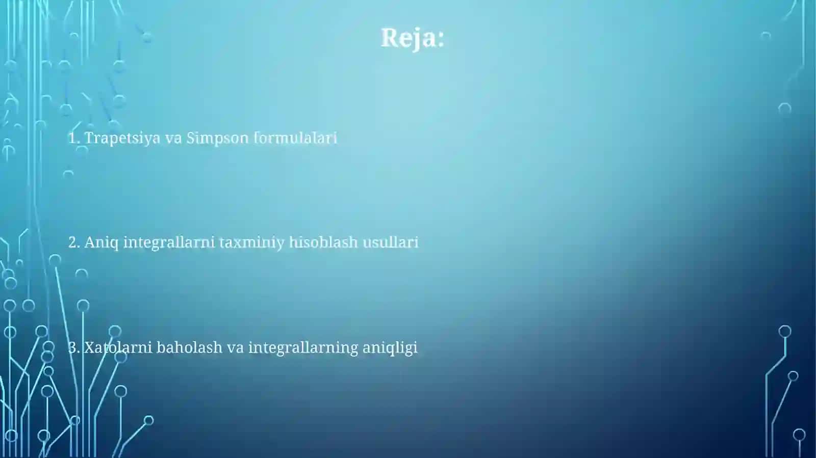 Aniq integrallarni taqribiy hisoblash 2