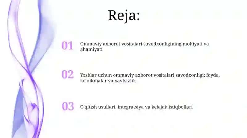 Ommaviy axborot vositalari savodxonligining mohiyati va elementlari 2