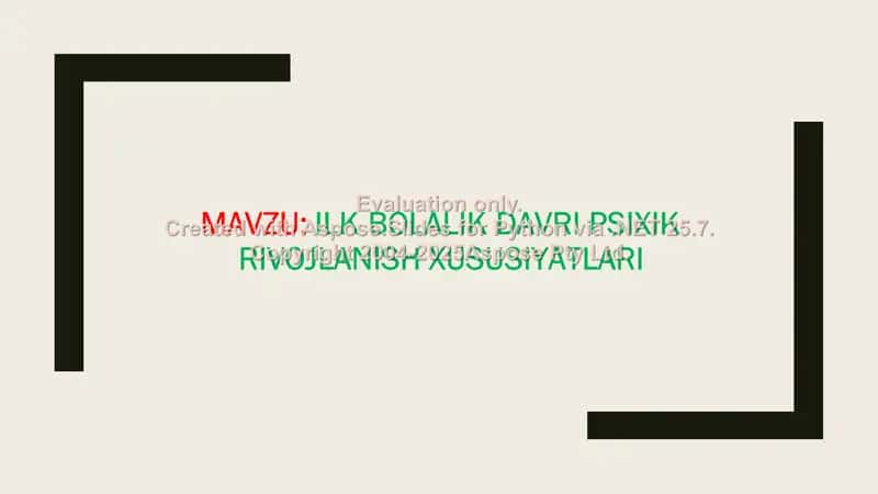 Ilk bolalik davri psixik rivojlanish xususiyatlari 2