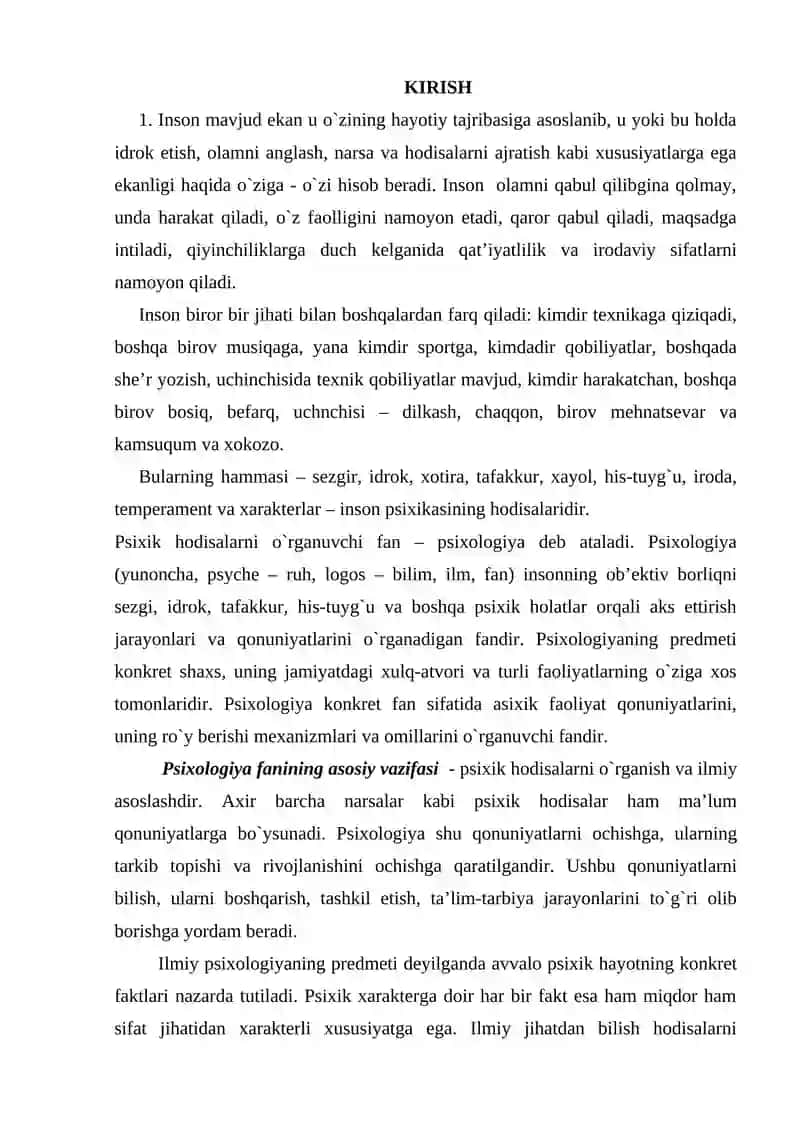 PSIXOLOGIYA FANI PREDMETI VAZIFALARI OB'EKTI VA AHAMIYATI 2