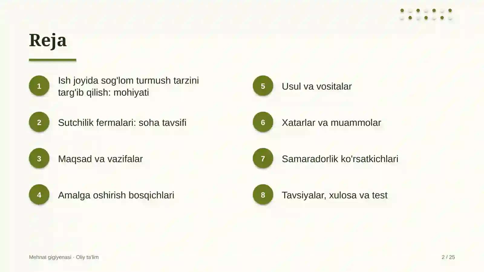 sutchilik fermalarida ish joyida sog'lom turmush tarzini targ'ib qilish 3984 2