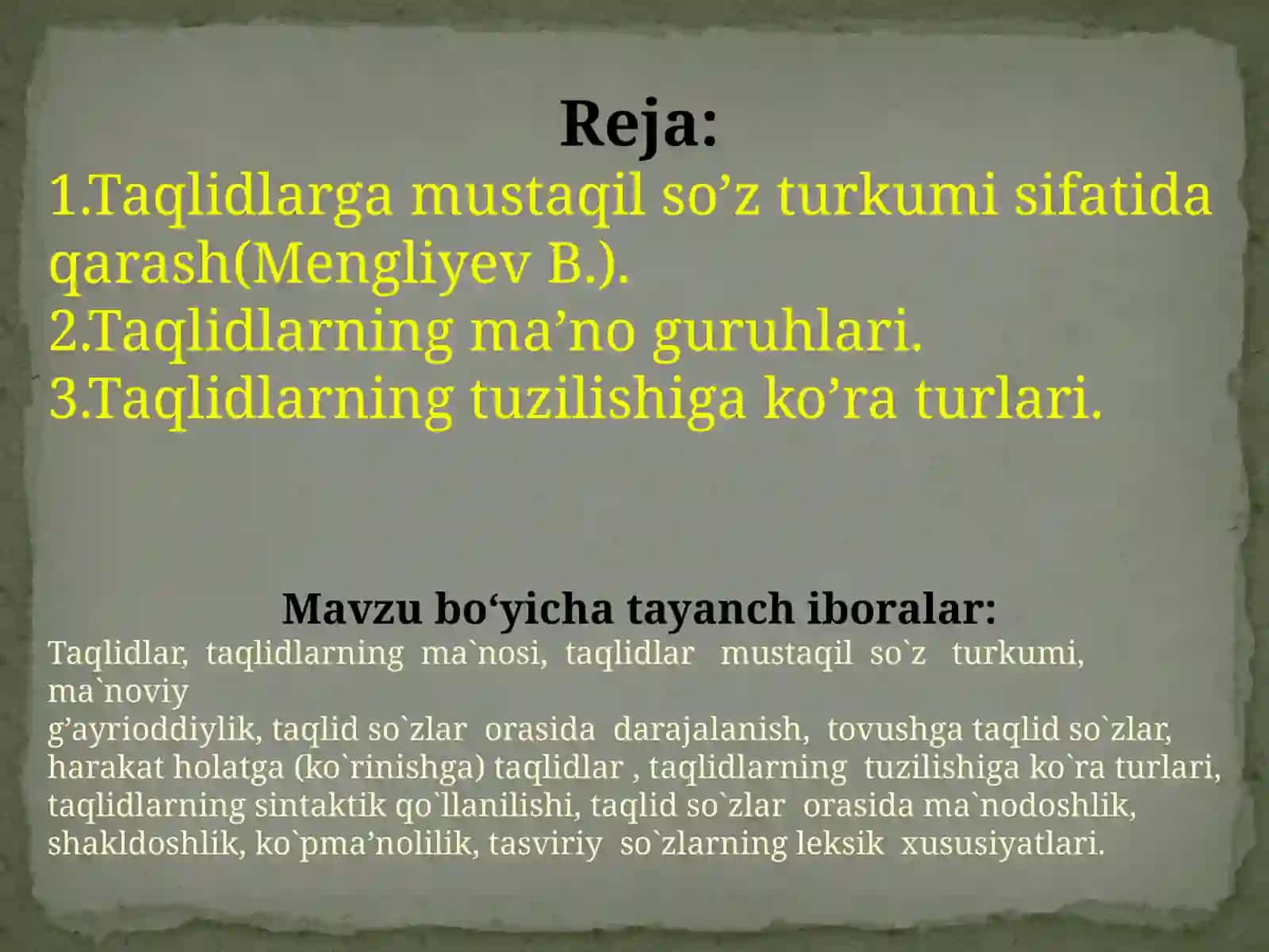 Taqlidlar 2