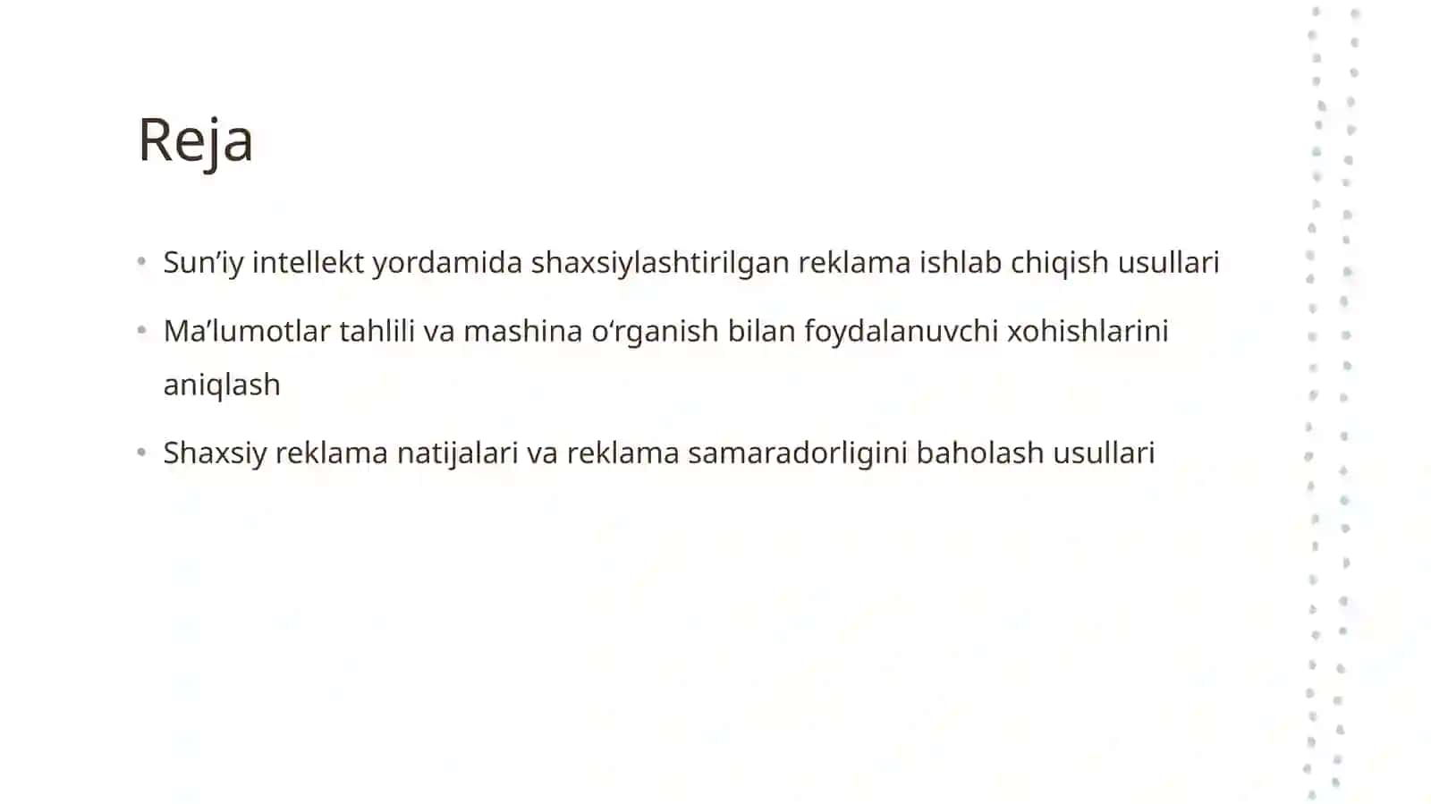 Sun’iy intellekt yordamida shaxsiylashtirilgan reklama ishlab chiqish usullari 2