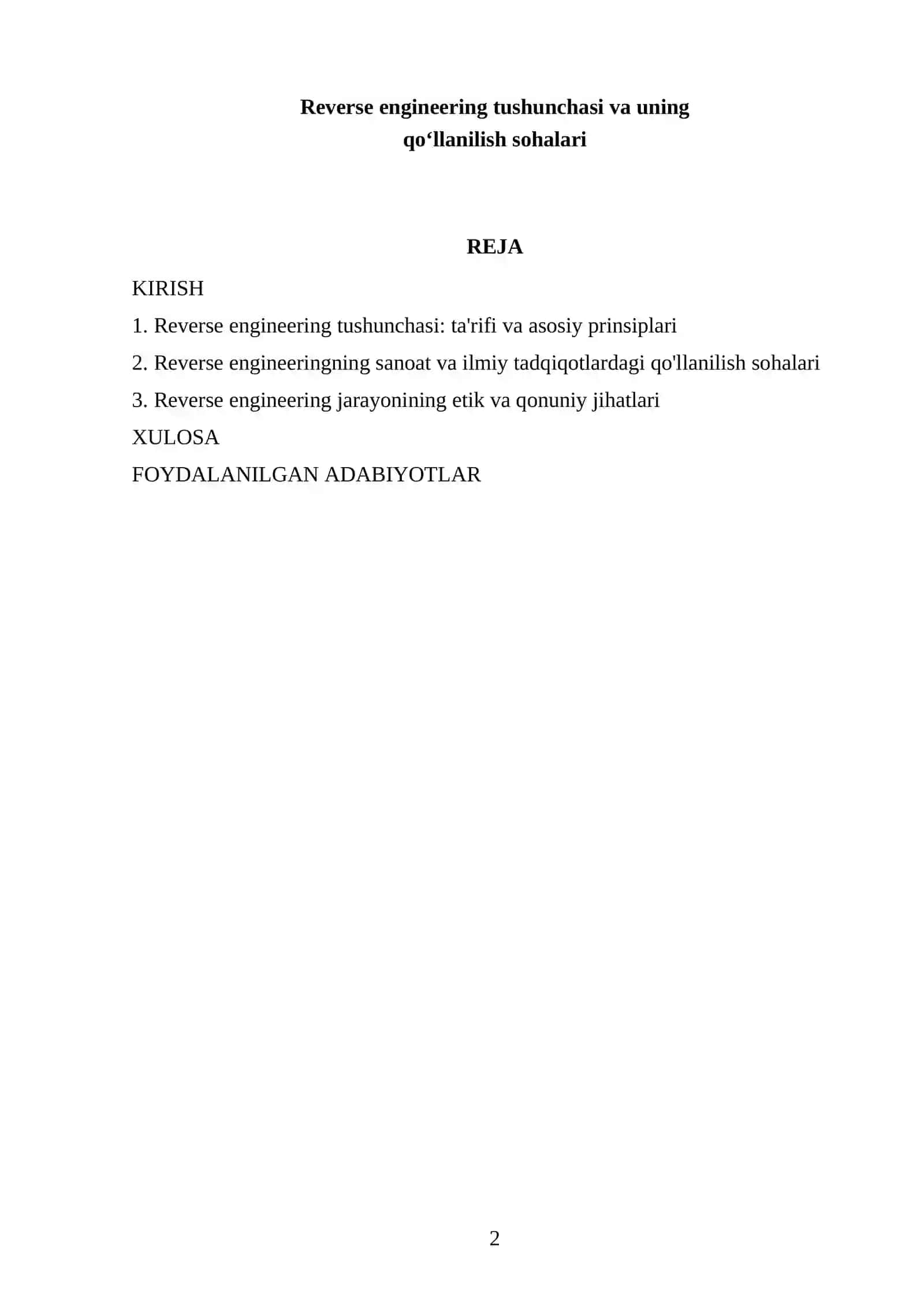 Reverse engineering tushunchasi va uning qo‘llanilish sohalari 2